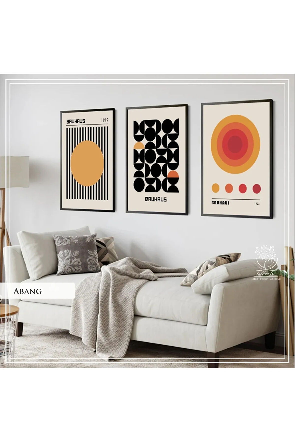 Metal Çerçeveli Gerçek Camlı Tablo AbangB 3 Lü Set