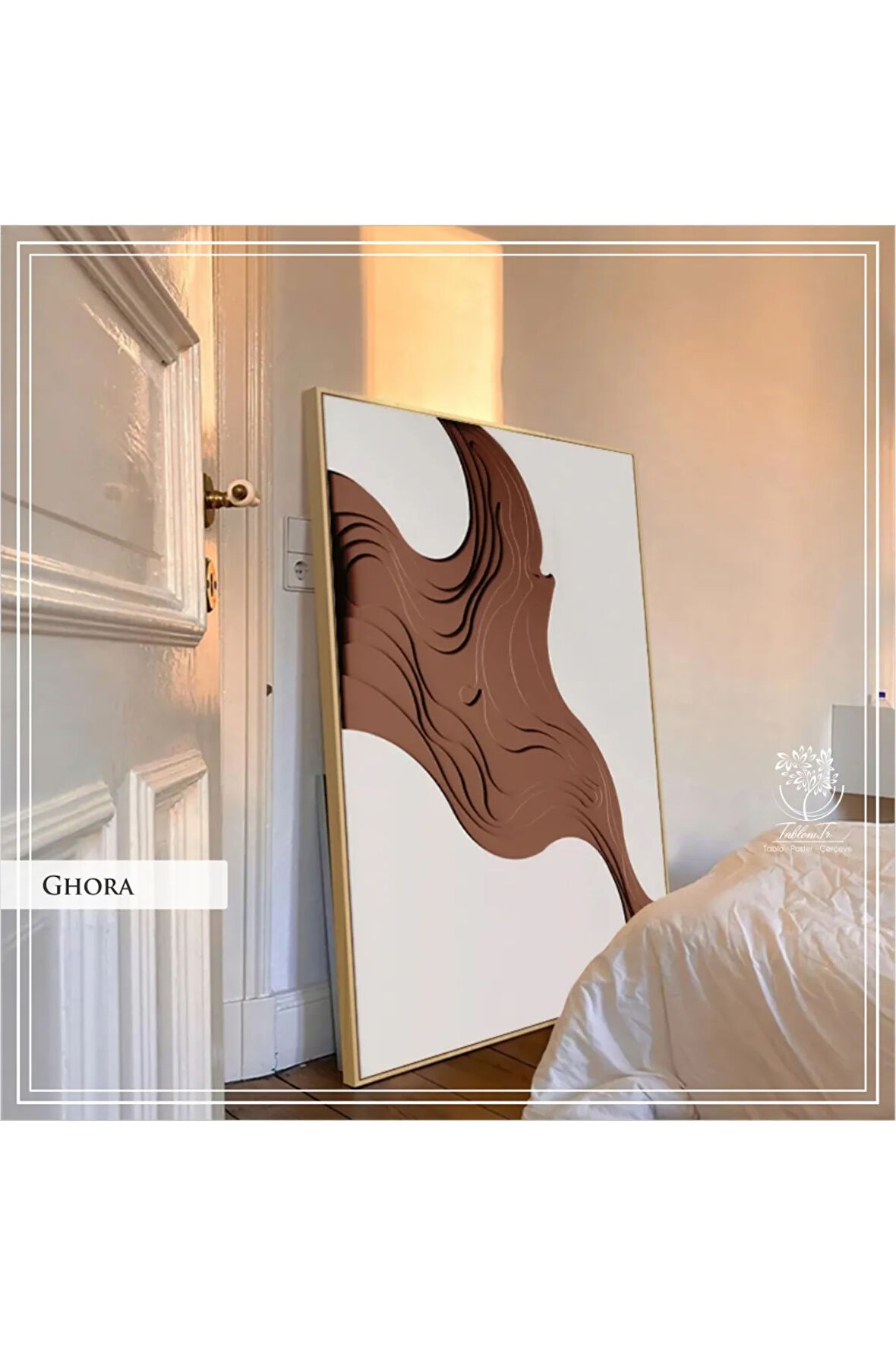 Metal Çerçeveli Gerçek Camlı Tablo GhoraA Tekli Set