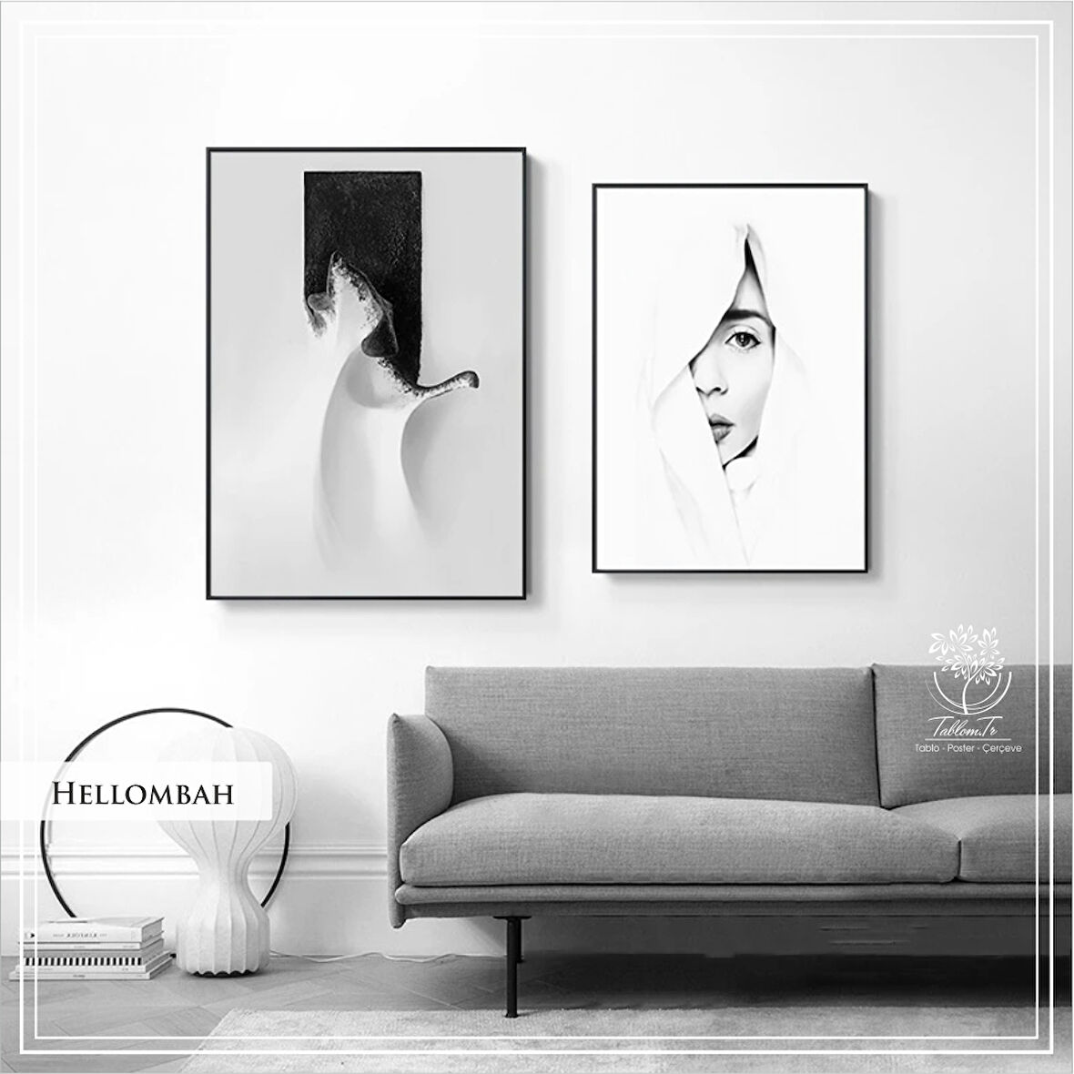 Metal Çerçeveli Gerçek Camlı Tablo HellombahC Üçlü Set
