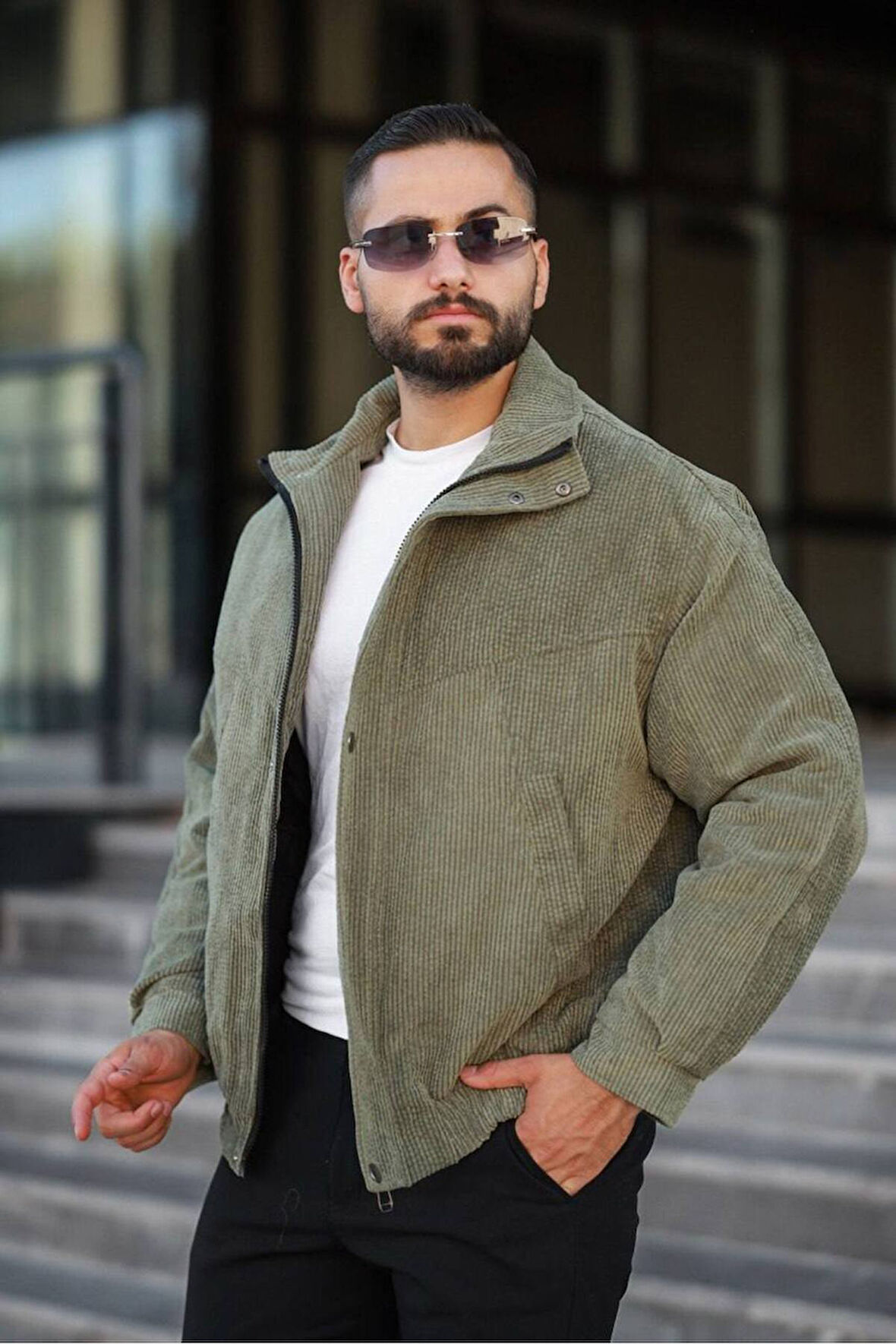 Tasarım Oversize İçi Kapitone Dolgulu Kadife Ceket