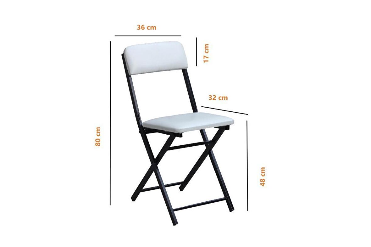 Sandalye Katlanır Beyaz Lüks 4 Adet