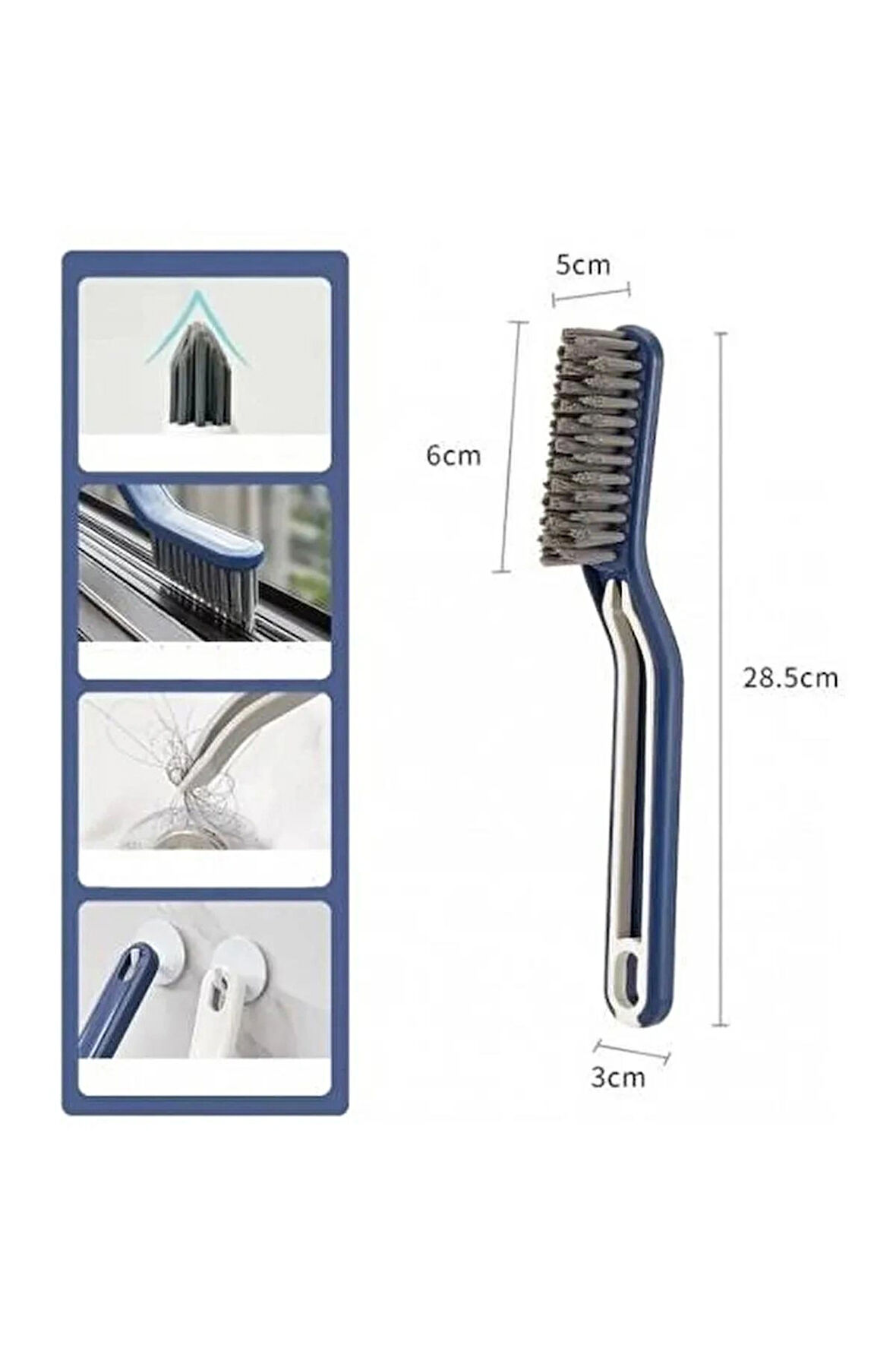 2 Si 1 Arada Kıl Cımbızı Ve Detay Temizlik Fırçası Derz Zemin Fayans Banyo Mutfak Oluk Fırçası