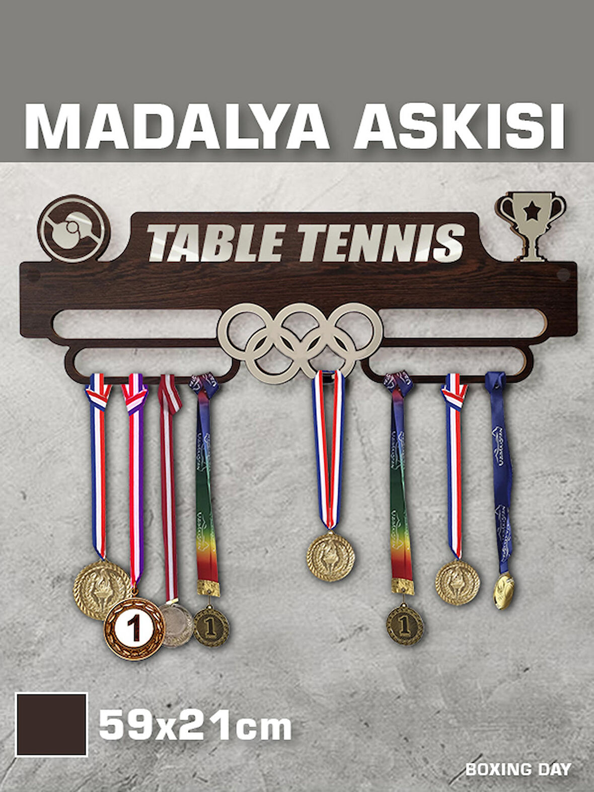 Masa Tenisi Sporcu Madalya Askısı M / Tennis Sporcu Ödül Duvar Askılı Madalyalık, Tutucu