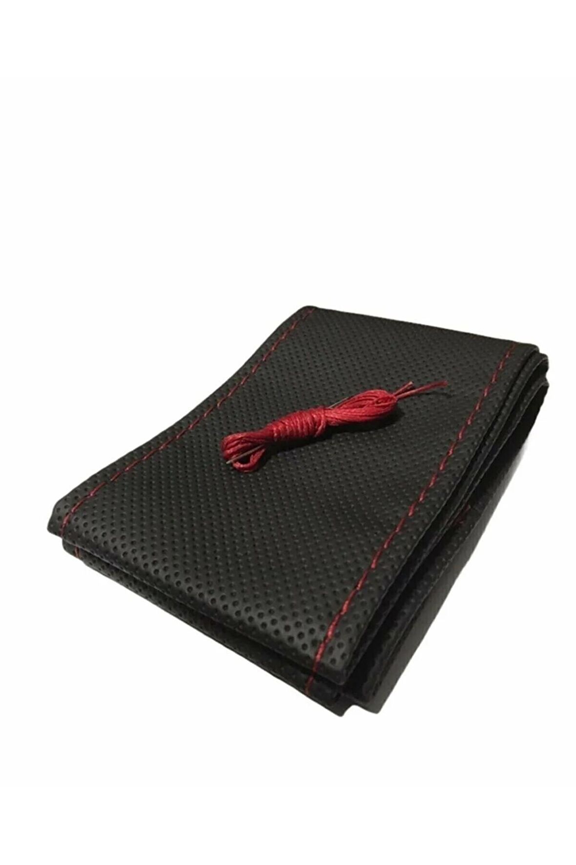 Peugeot Partner Tepee Dikmeli Direksiyon Kılıfı Noktalı Kırmızı Ipli (11cm)