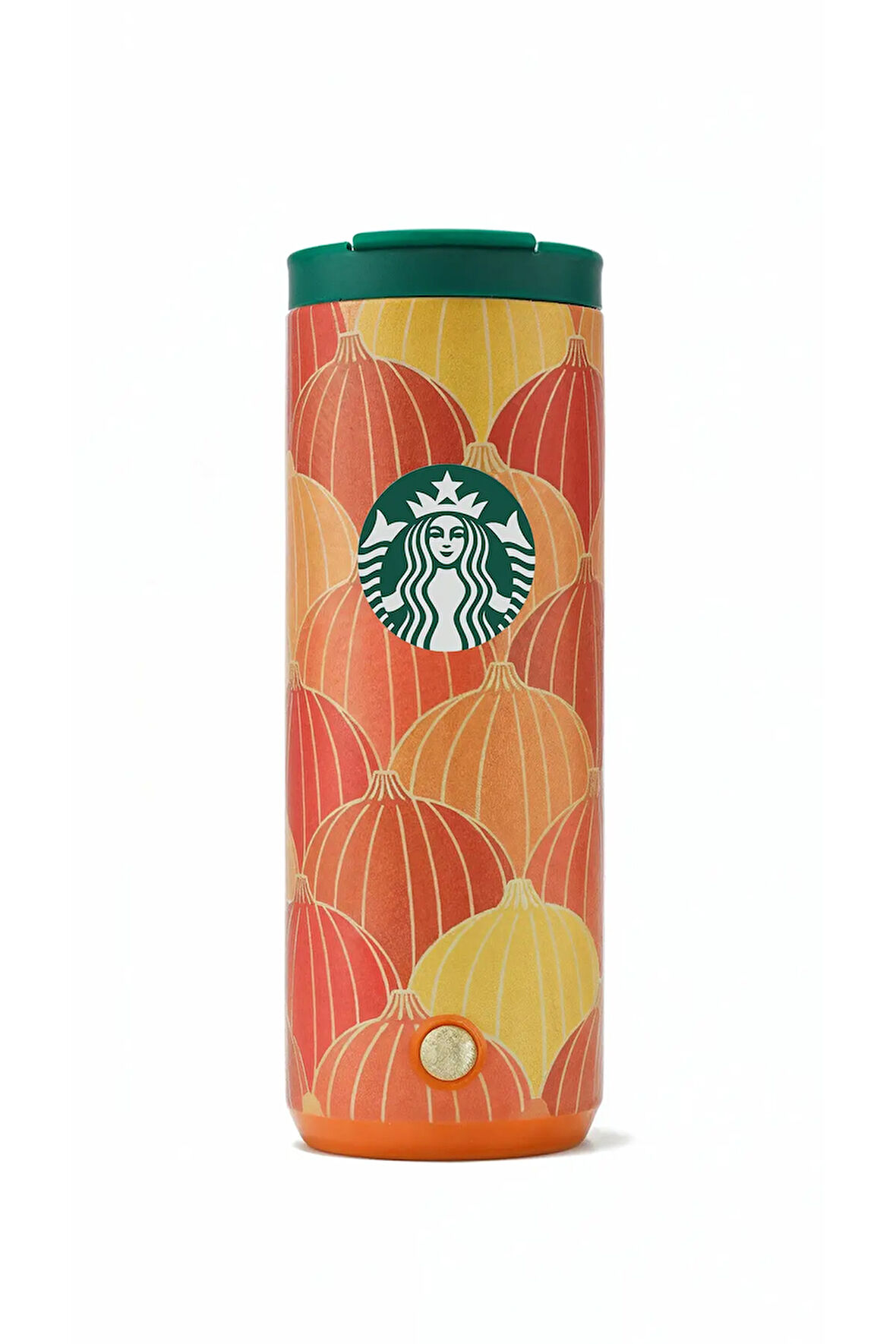 Starbucks Balkabağı Tasarımlı Paslanmaz Çelik Termos Turuncu 473ml