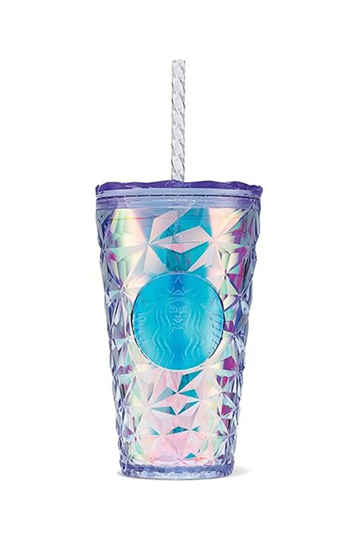 Starbucks Plastik Parlak Prizma Mavi Soğuk İçecek Bardağı - 473 ml