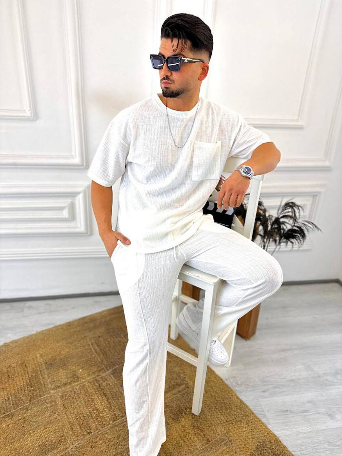 T-Shirt Nefes Alabilen Terletmez Kumaş Bisiklet Yaka Oversize Tshirt Cepli Tişört