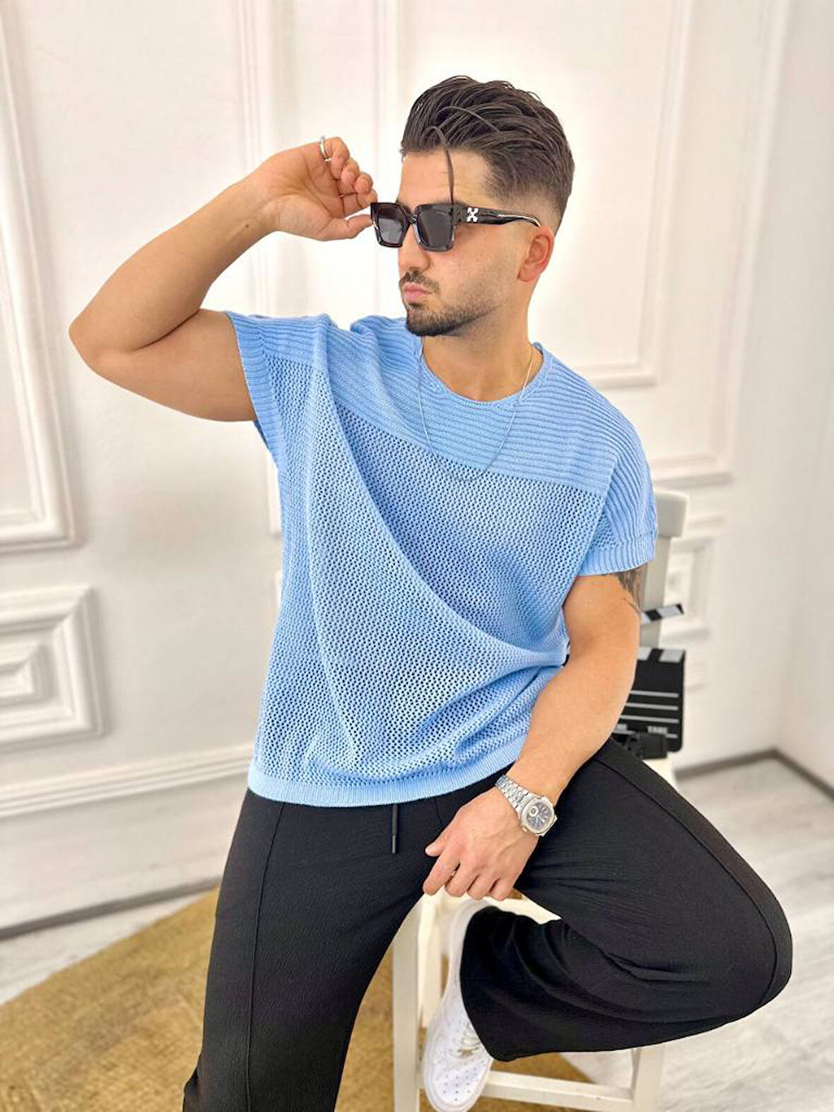 T-Shirt Nefes Alabilen Terletmez Örme Pamuk Fileli Tişört