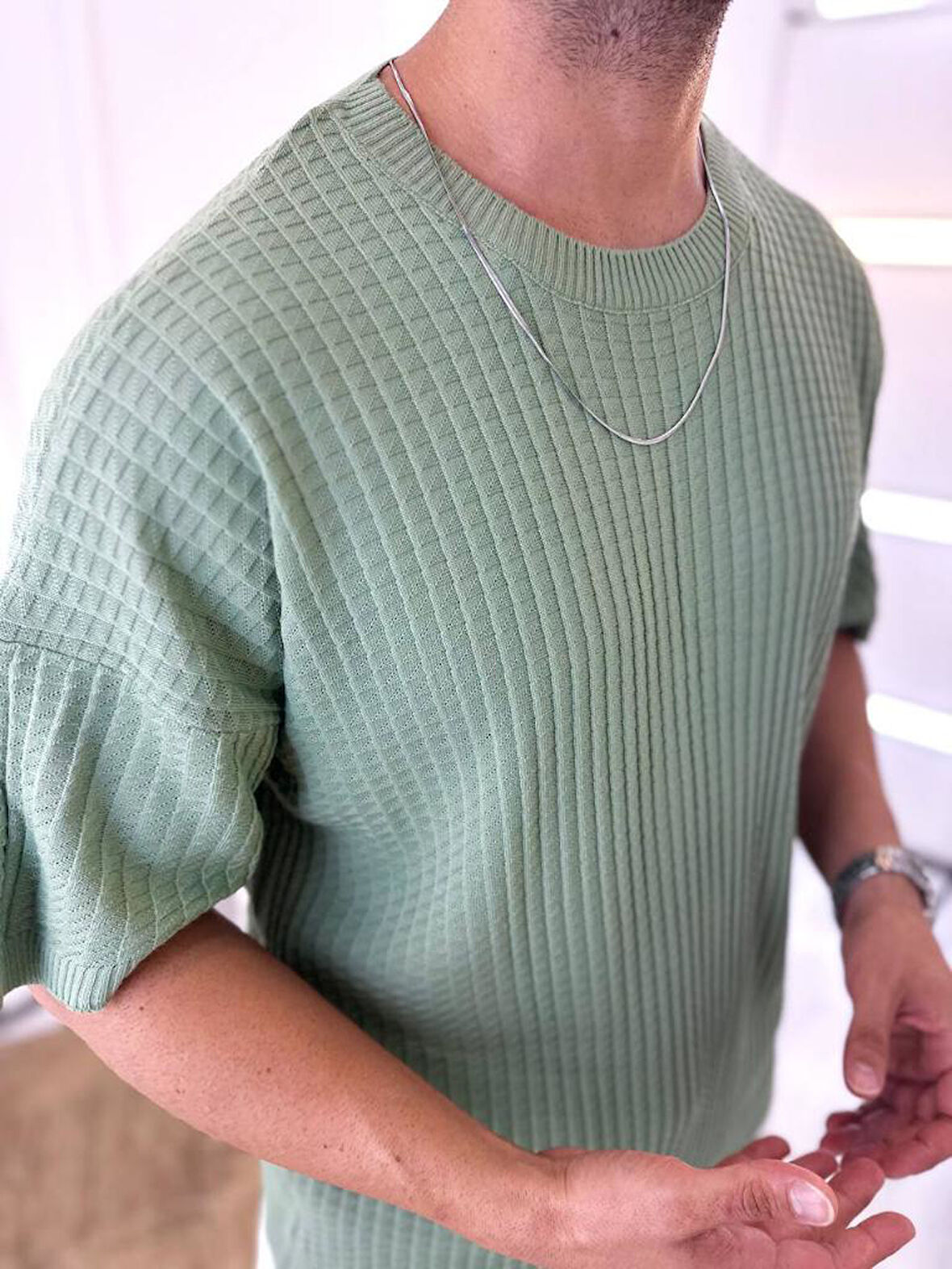 T-Shirt Nefes Alabilen Terletmez Bisiklet Yaka Tshirt Oversize Desenli Bol Kesim Tişört