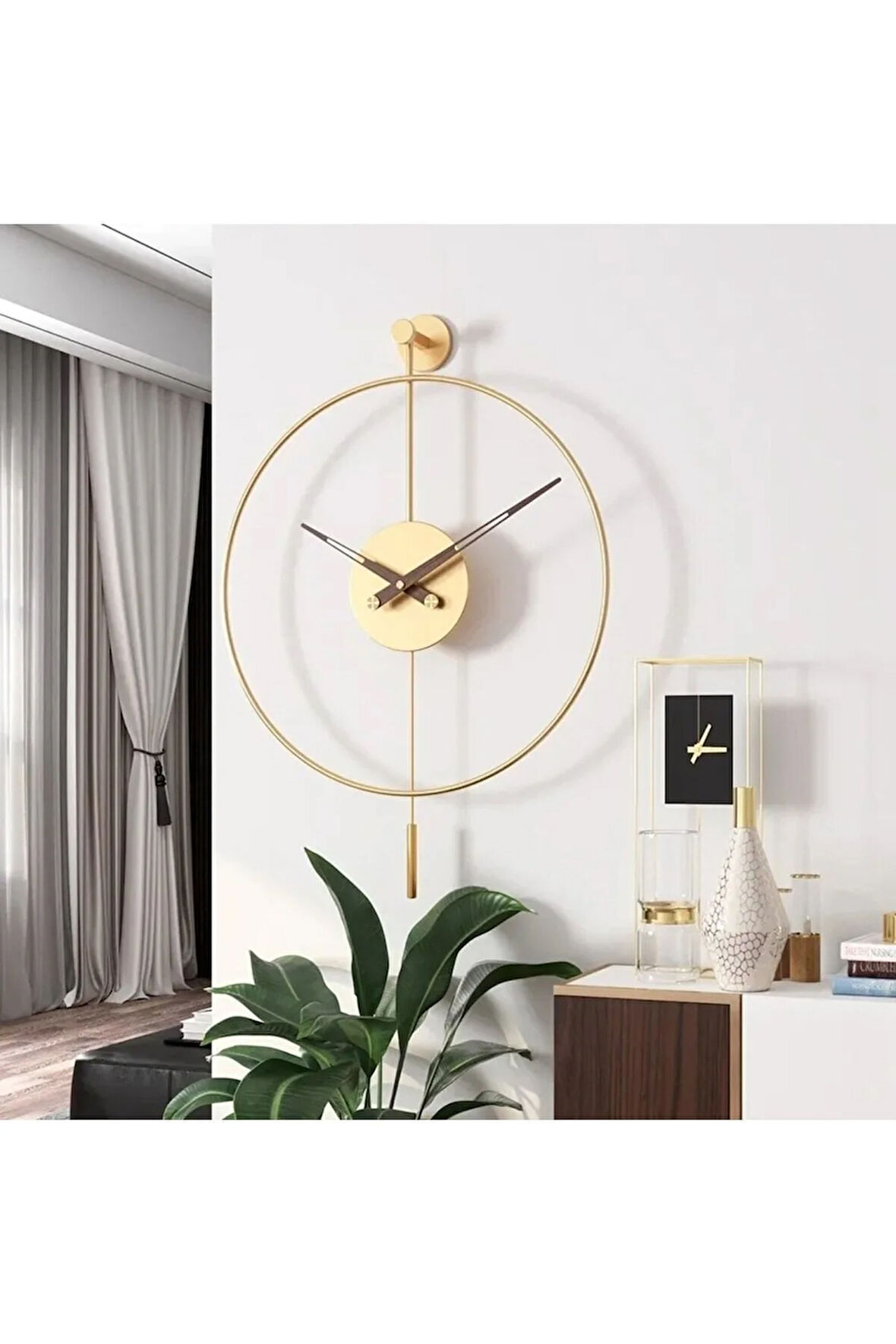 Gold Timelles Tiktok - Büyük Boy (50 X 75CM) Quartz Mekanizmalı Modern Duvar Saati