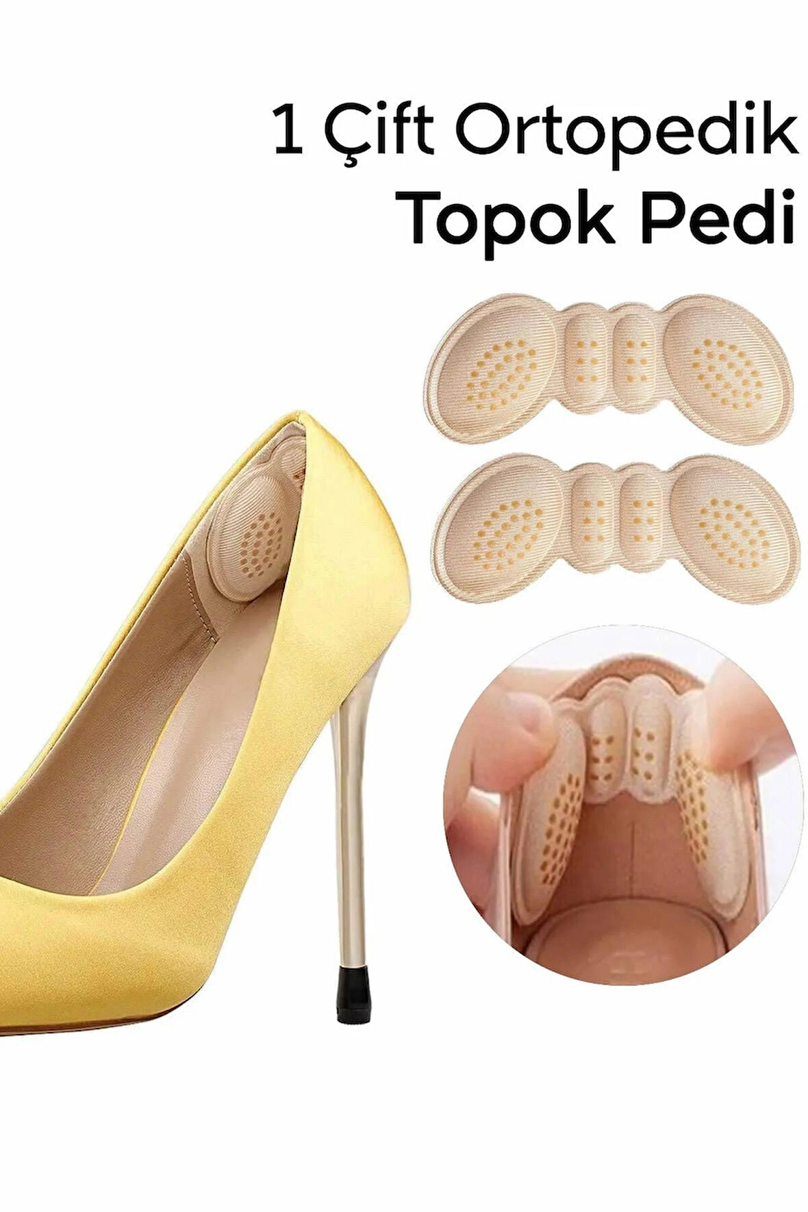 Ayakkabı Topuk Vurma Önleyici Ortopedik Topuk Pedi - 1 Çift