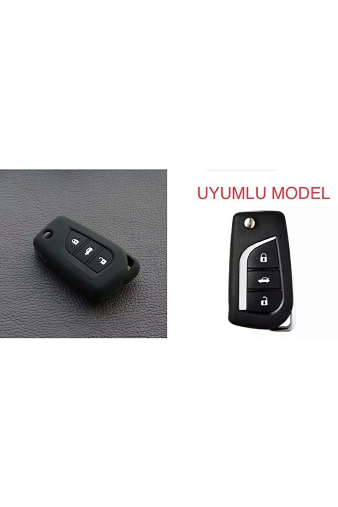 Toyota Corolla Auris Yaris Avensis Silikon Anahtar Kılıfı Siyah Renk