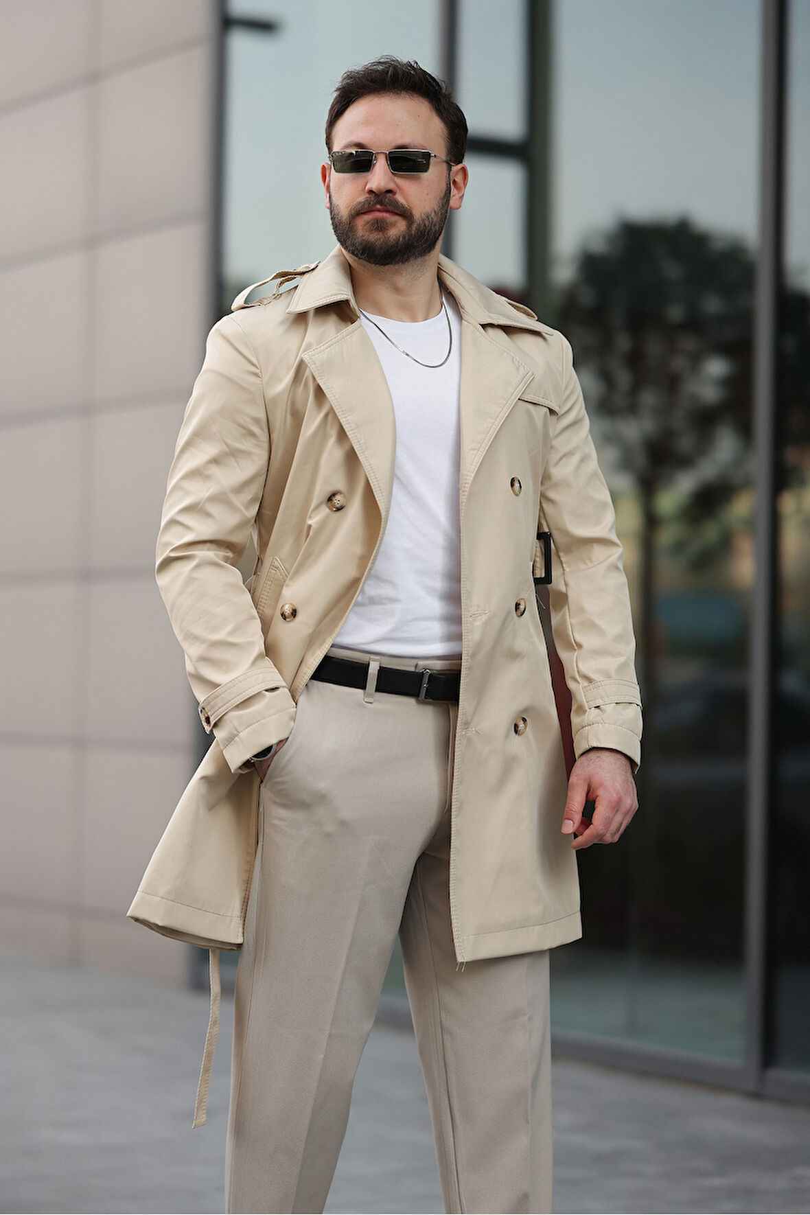 Apoletli Kemerli Trençkot