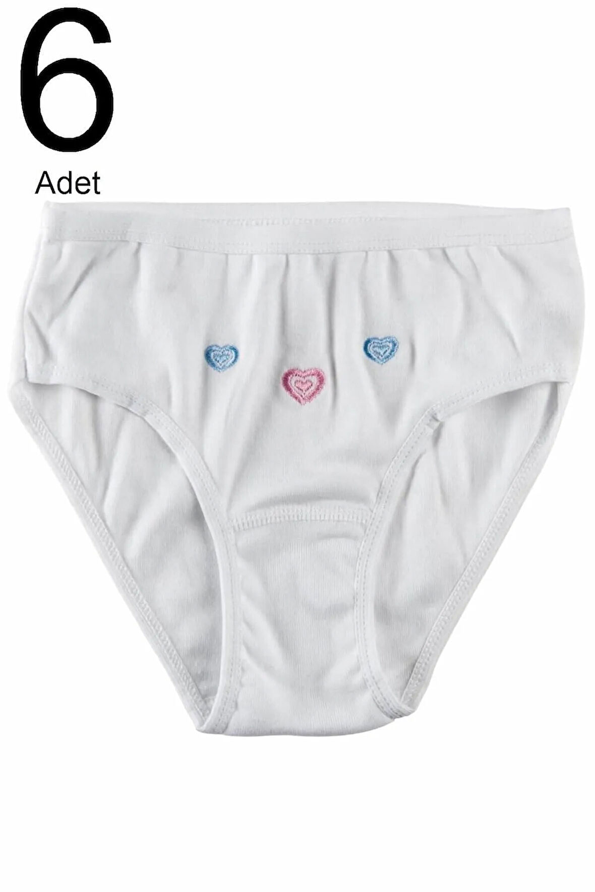 Kız Çocuk Beyaz  Paket Külot 6'lı