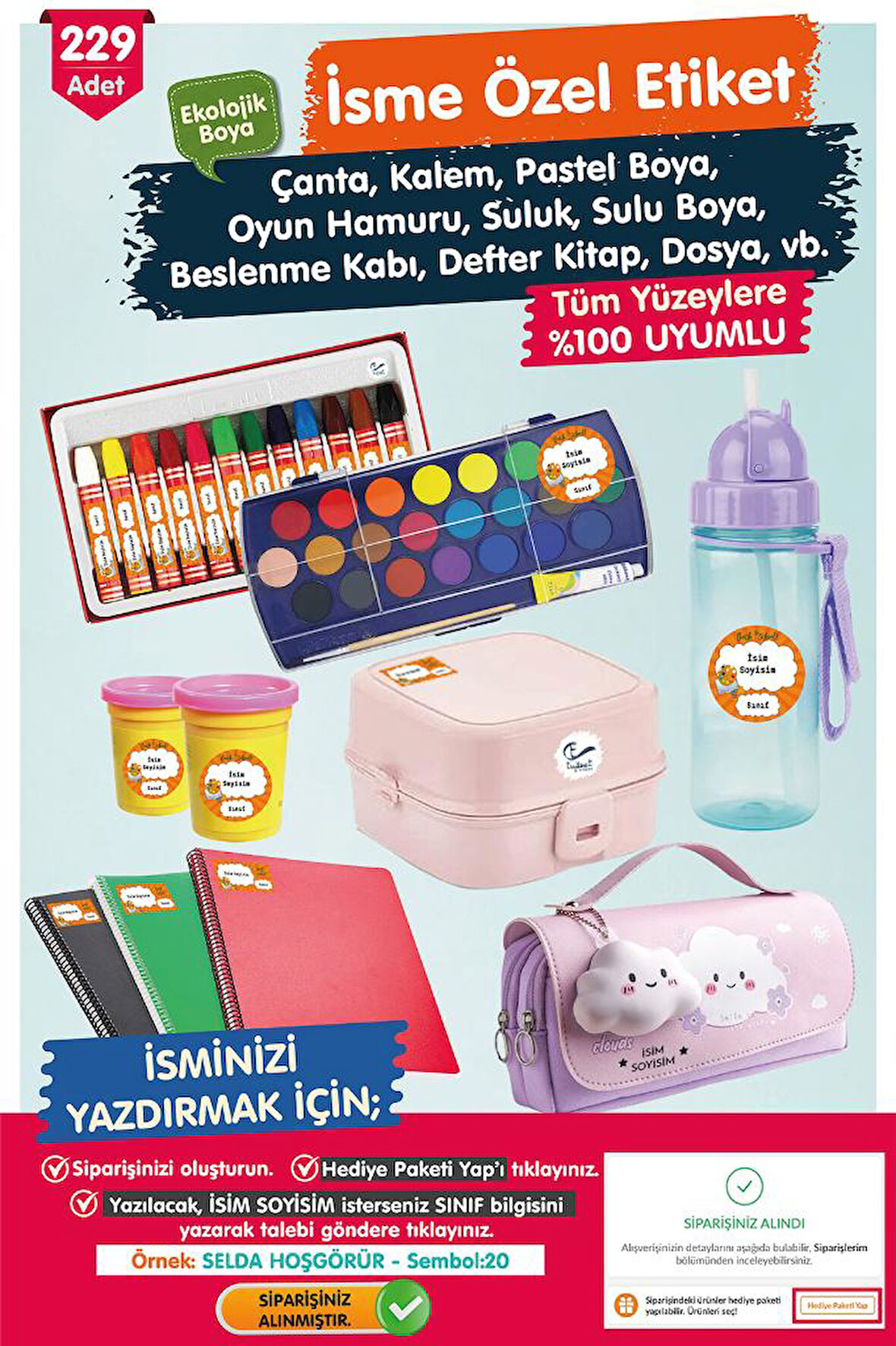 Okul Etiketi Ninja Turtles Temalı Kalem Defter Etiketi Özel İsim Yazılabilen Etiket Seti - İsim Etiketi-T1025-OE112