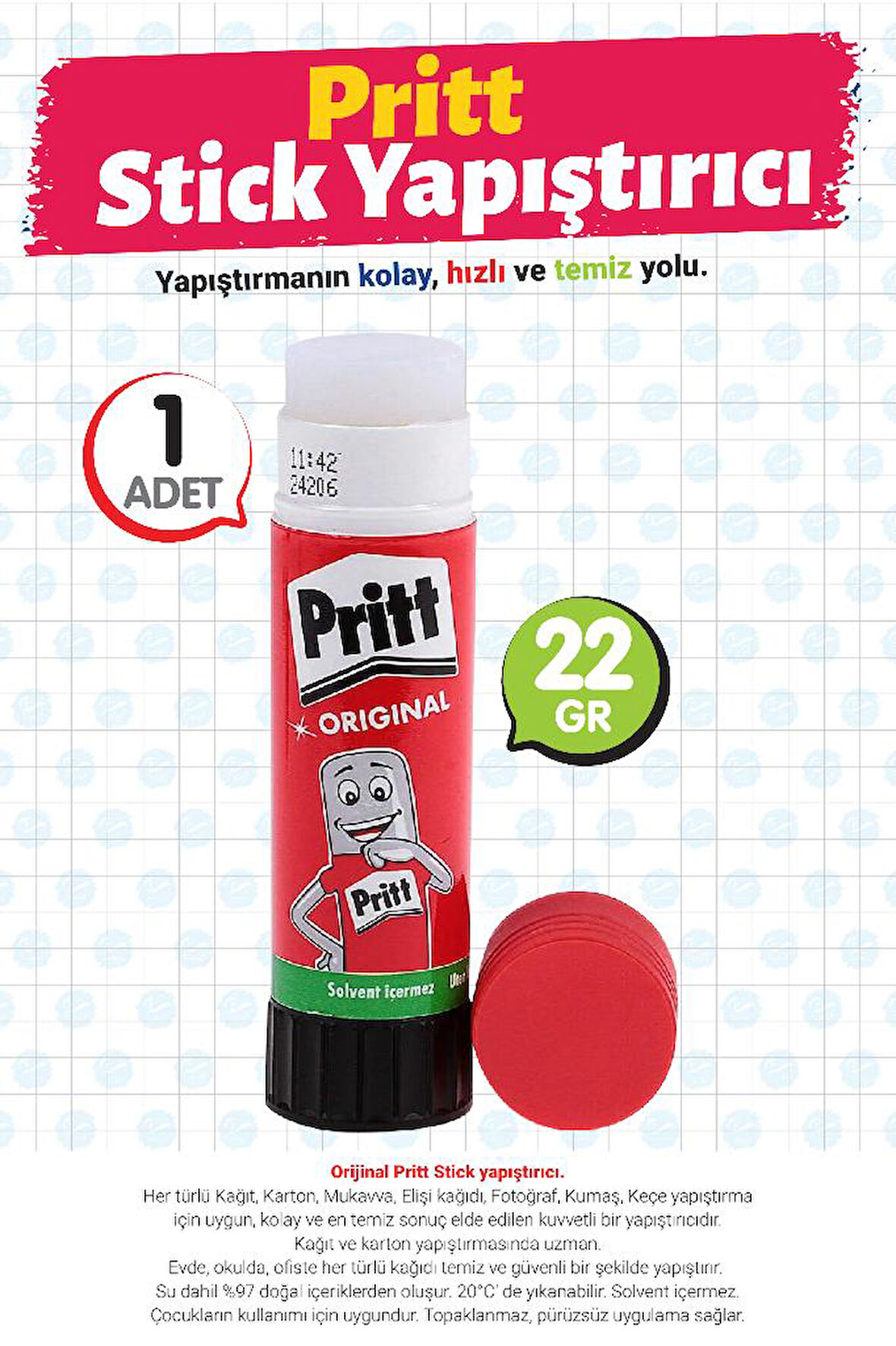 Prit Stick Yapıştırıcı 22 Gr 1 Adet-T1447