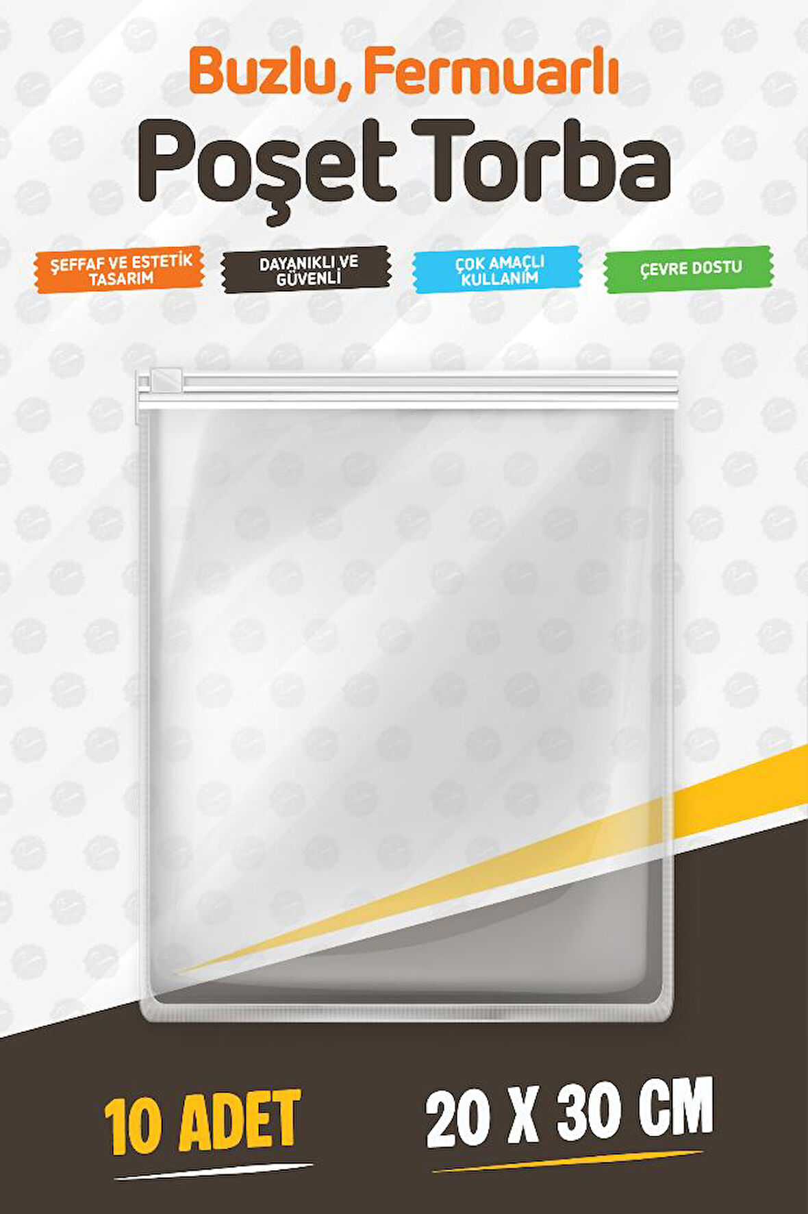 Valiz Ve Dolap Içi Düzenleyici Buzlu Fermuarlı Poşet Torba 10 Adet 20 Cm X 30 Cm-T1467