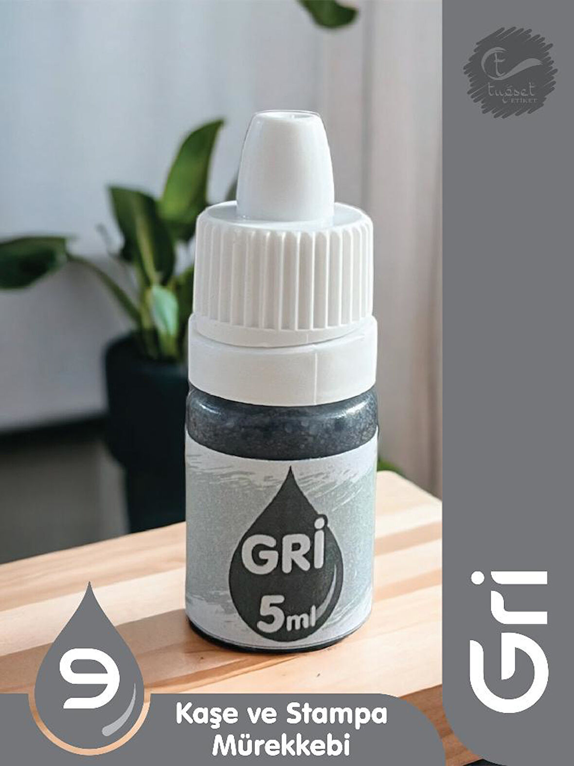 Kaşe Istampa Mürekkebi 5 ml  - Gri-T864