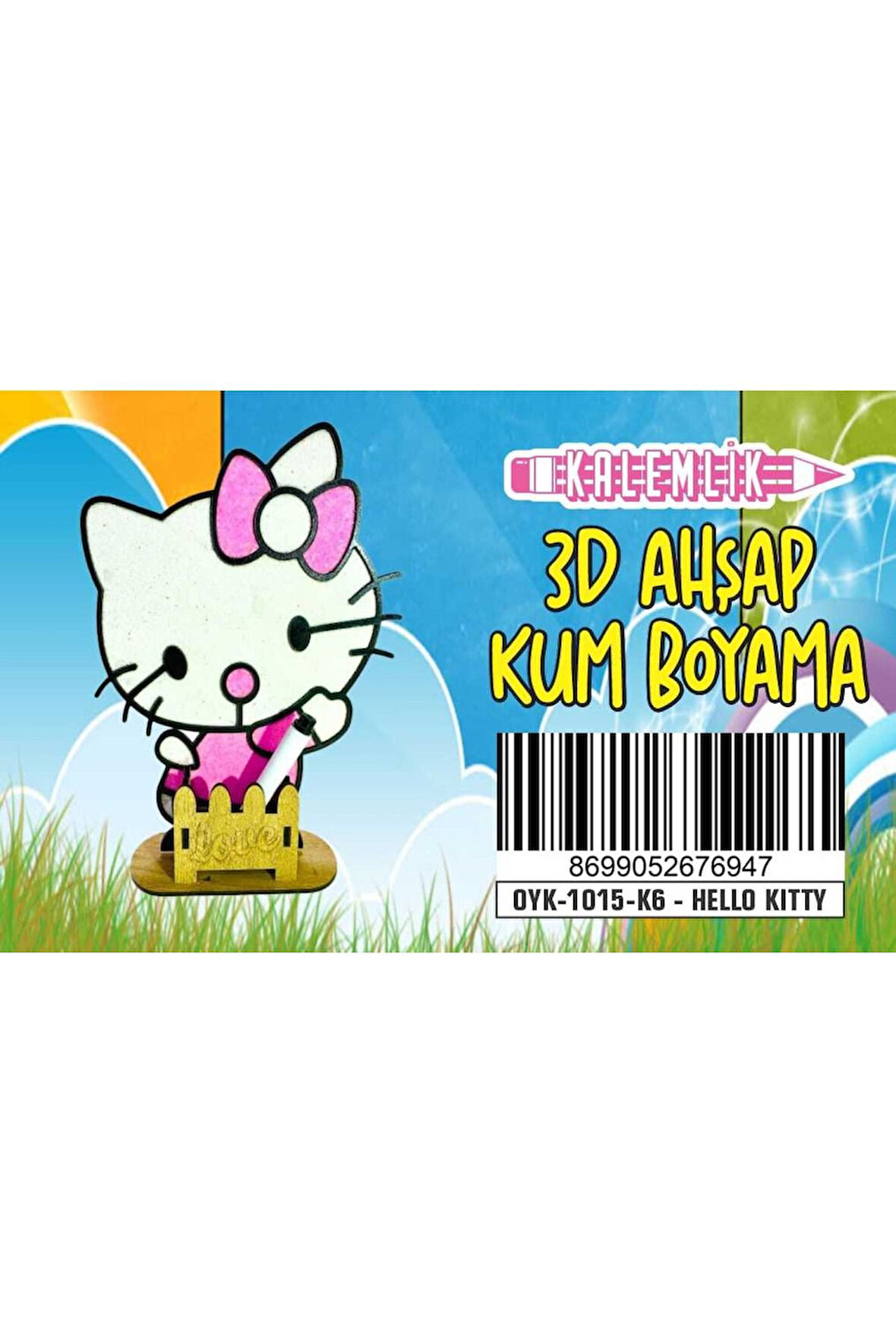 Kalemlikli HELLO KİTTY Ahşap Kum Boyama Oyunu Kız Çocuk Oyunları Tuz Boyama Erkek Çocuk Oyuncakla