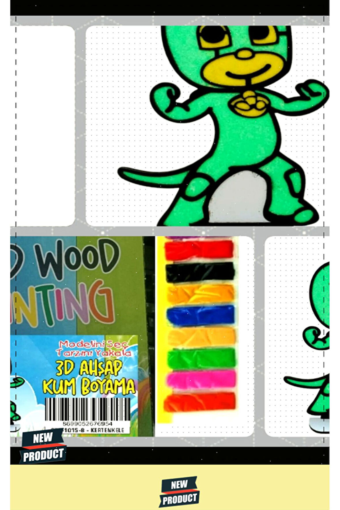 Kalemlikli Karakter Kum Boyama Oyunu Kız Çocuk Oyunları Ahşap Tuz Boyama Erkek Çocuk Oyuncakları