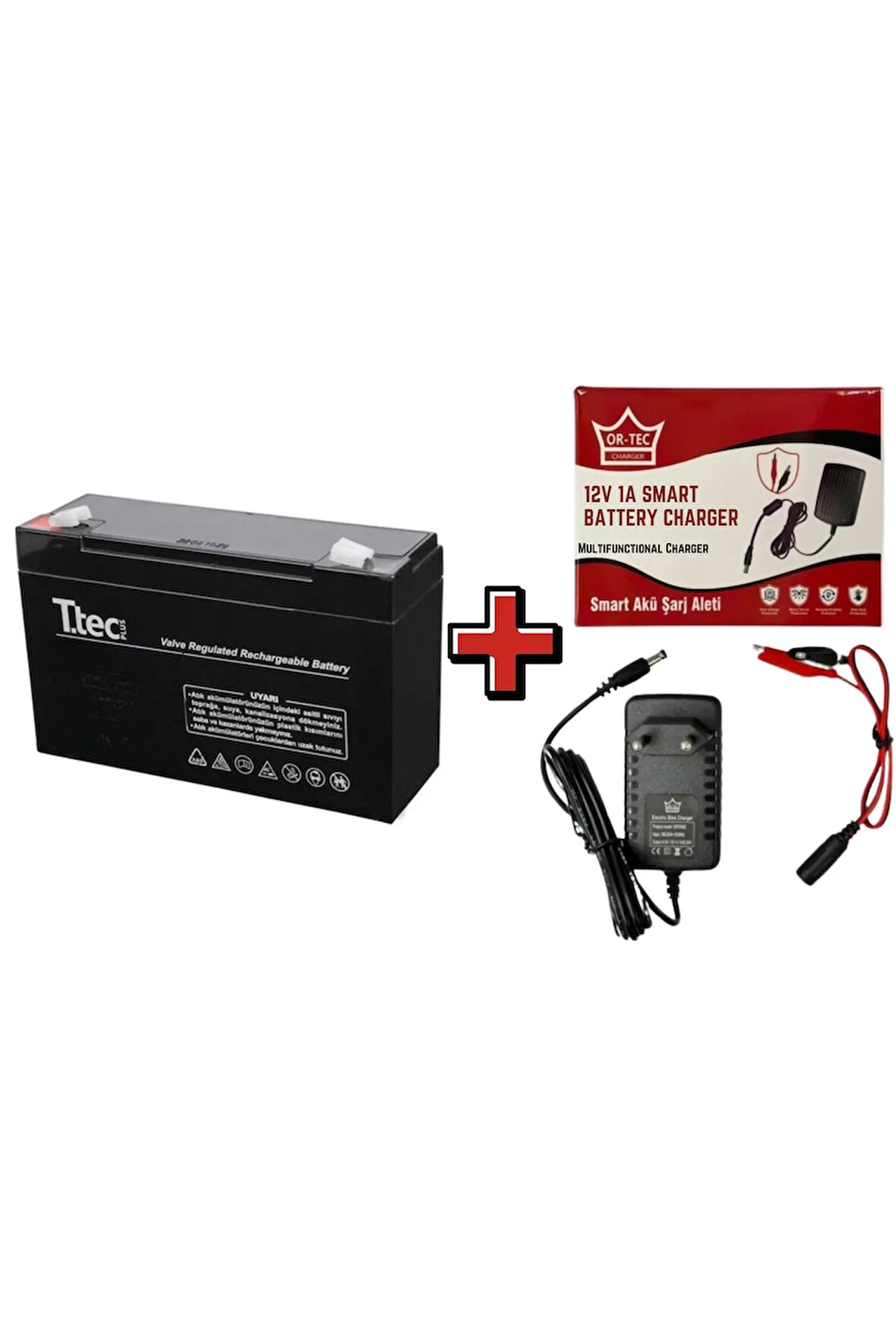 12 Volt 7 Amper Pilsan Ve Benzeri Akülü Araba Akü Ve Şarj Seti