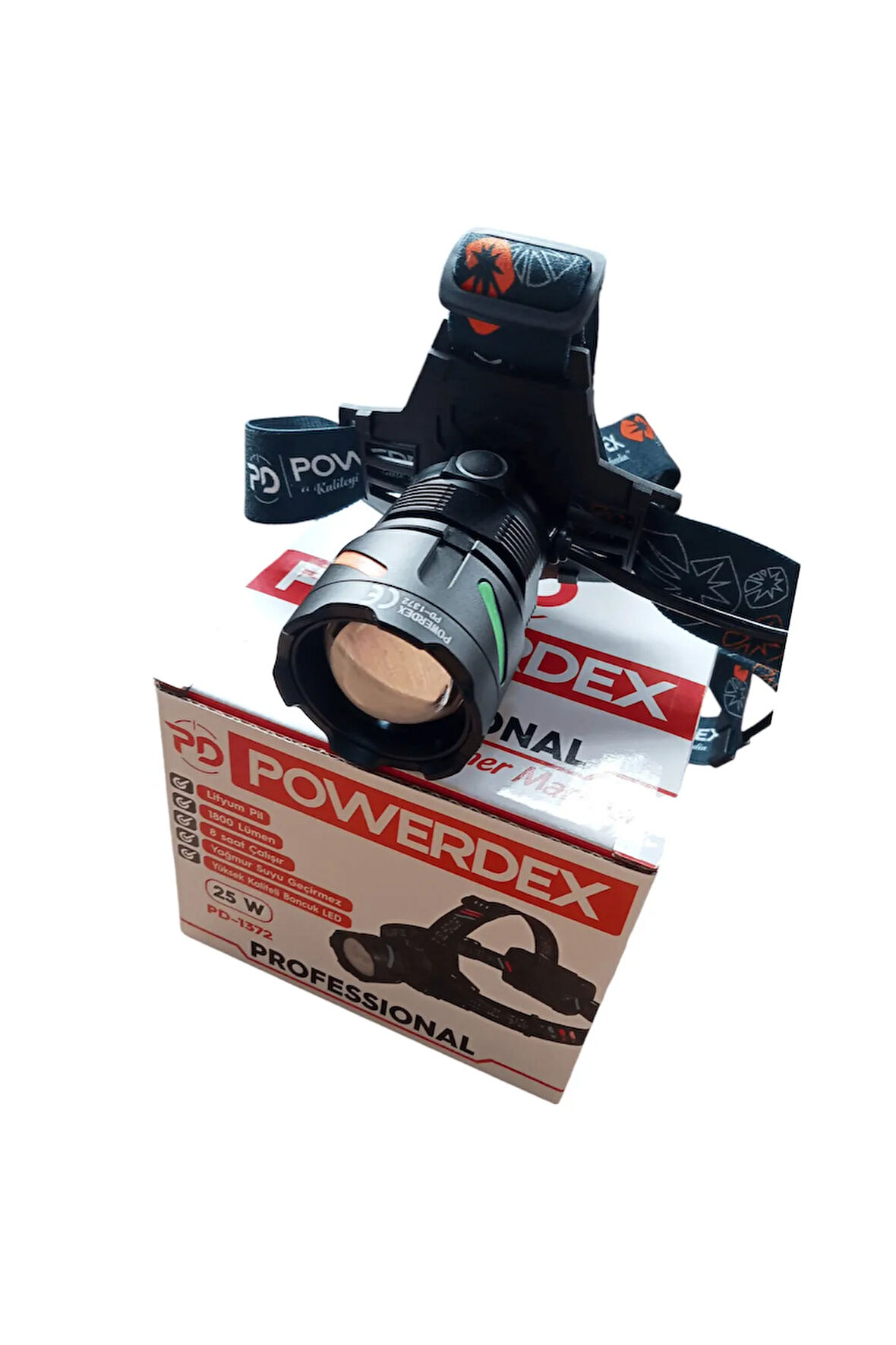 Pd-1372 Şarjl Edilebilir Pilli 25w Zoomlu Kafa Lambası