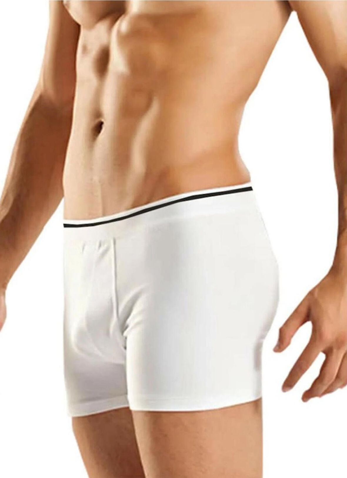 Berrak 3 Adet Beyaz Renk Likralı Boxer