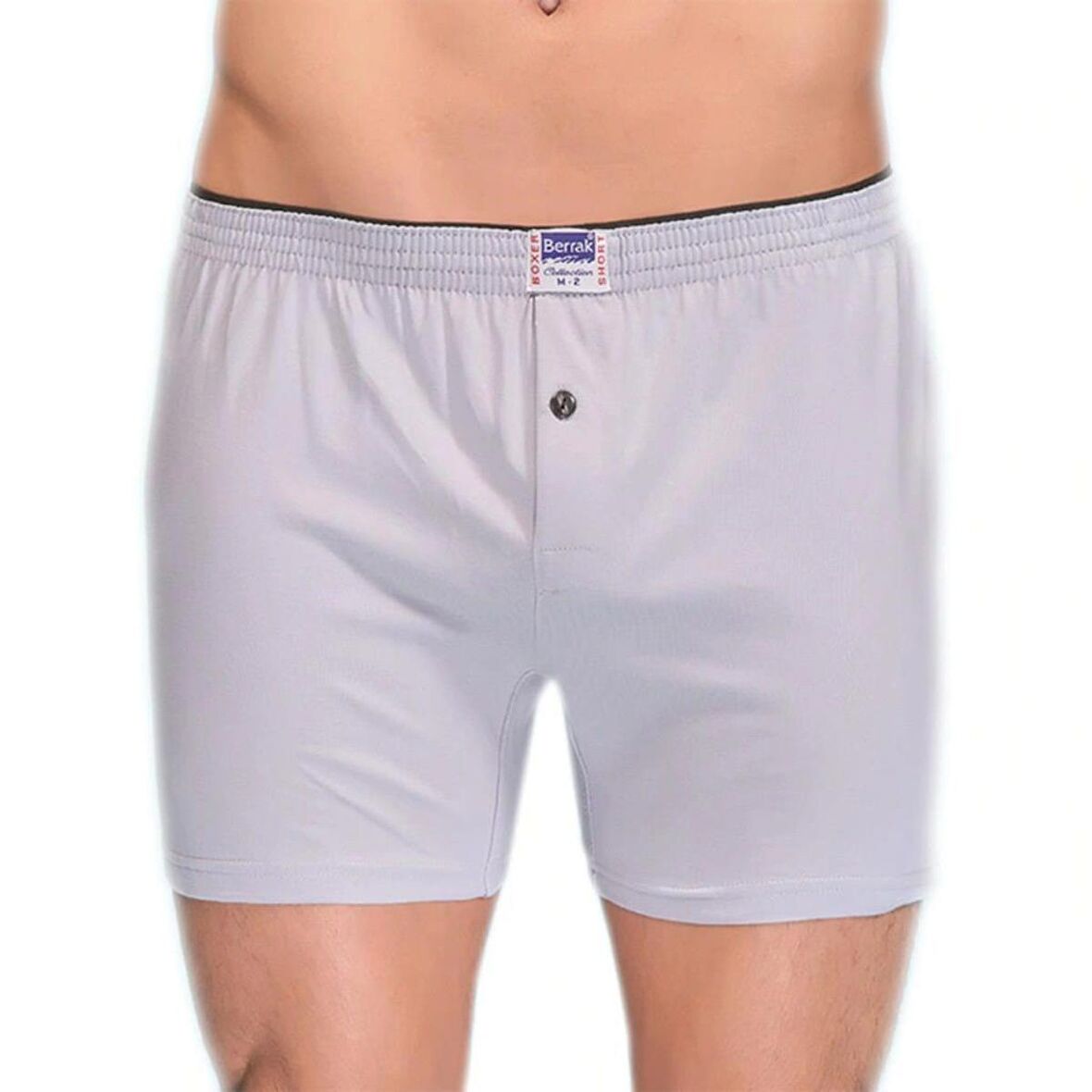 Berrak 3 Adet Gri Renk Penye Boxer