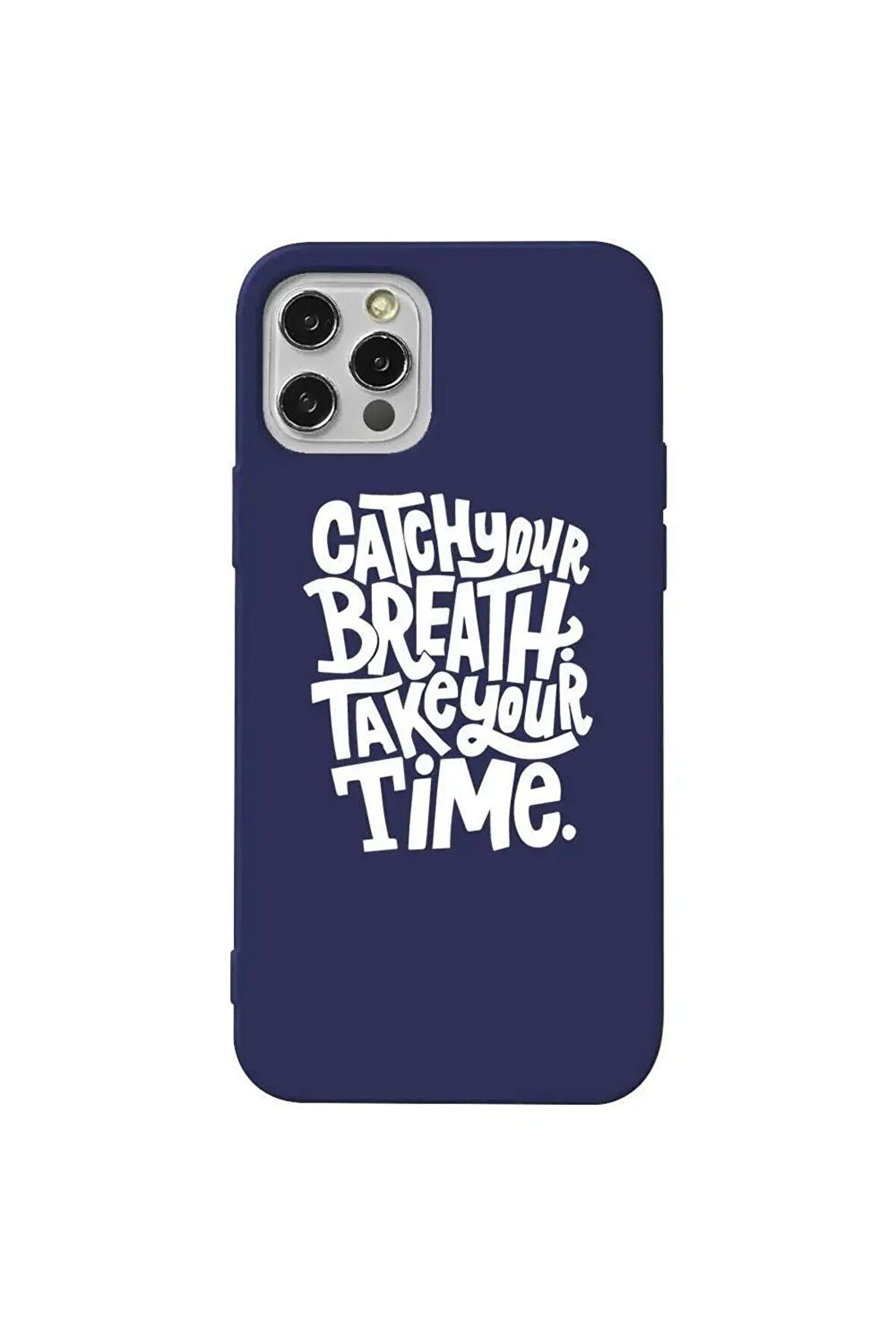 Iphone 13 Pro Max Lacivert Renkli Silikon Telefon Kilifi - Catch Your Breath