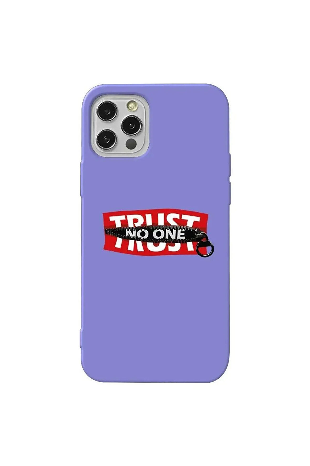 Iphone 14 Pro Max Lila Renkli Silikon Telefon Kilifi - Trust No One