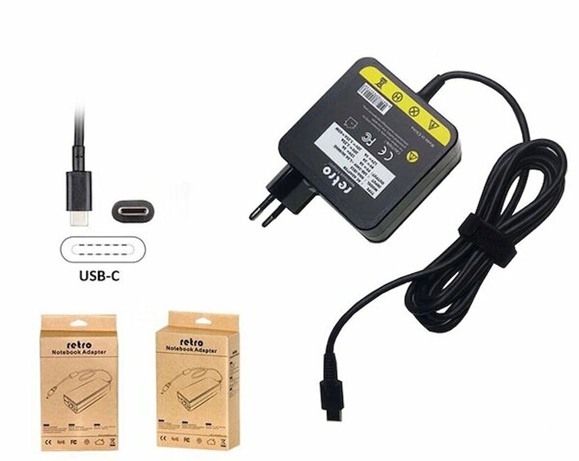 20V 3.25A 65W Usb-C Type C Notebook Adaptör Şarj Aleti