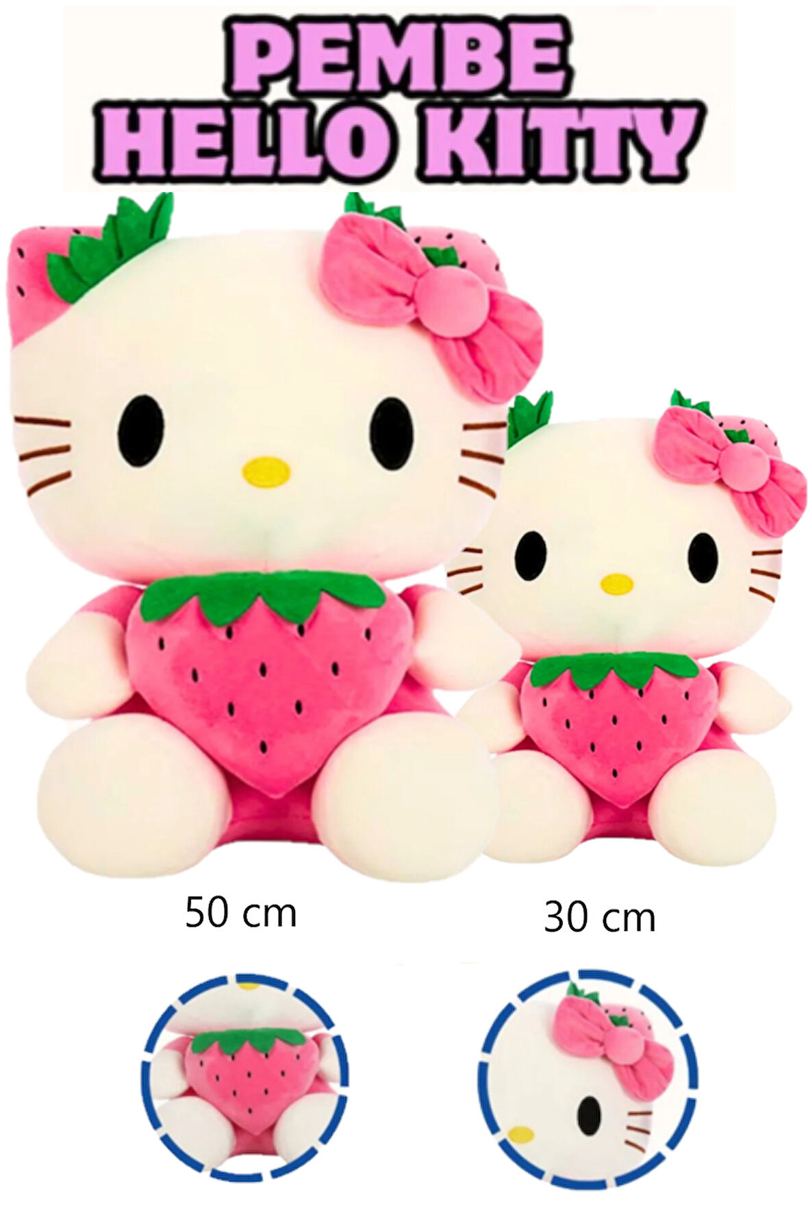 Kız Erkek Çocuk Eğlenceli Oyuncaklar Oyuncak Peluş Kurdaleli 50Cm + 30Cm İkili Fırsat Paketi