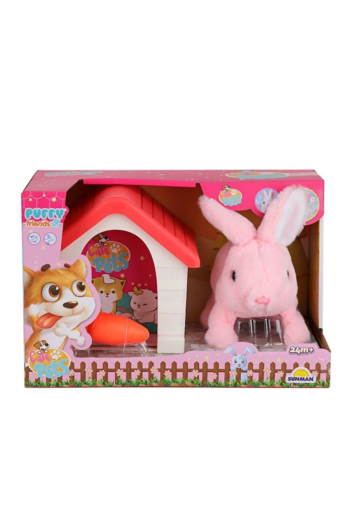 Kız Erkek Çocuk Oyuncak 4250 Sesli Hareketli Kulübeli Sevimli Tavşan Kız Erkek Çocuk Oyuncak Eğitici