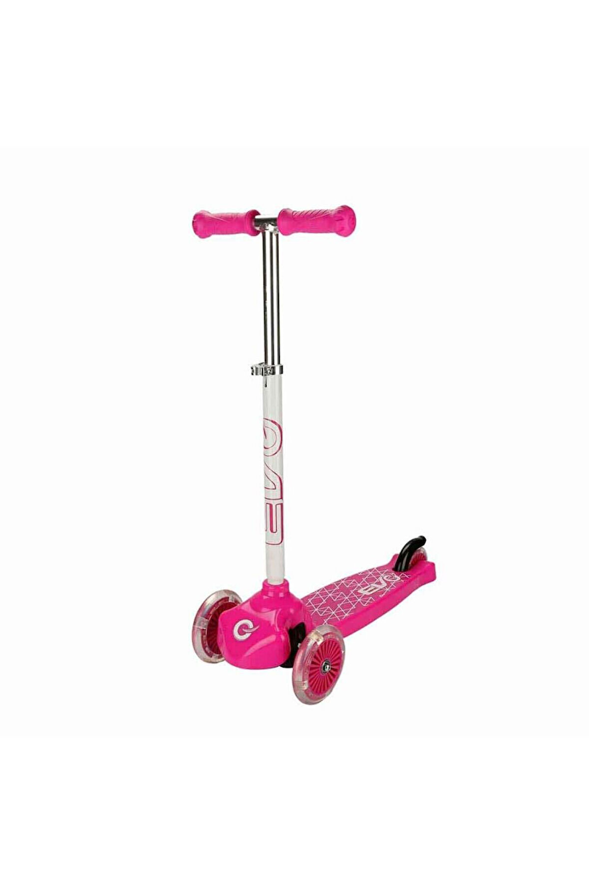 Kız Erkek Çocuk Oyuncak Evo Işıklı 3 Tekerlekli Pembe Scooter Kız Erkek Çocuk Oyuncak Eğitici Oyunca