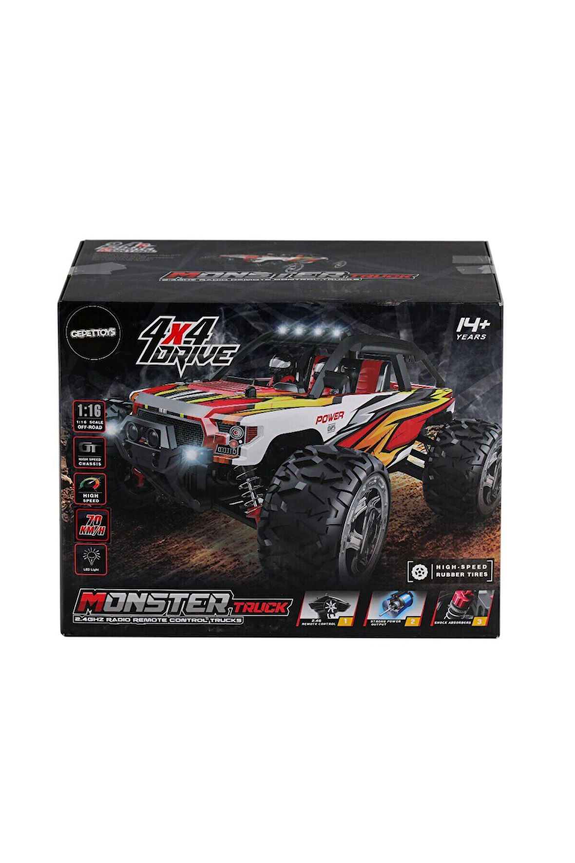 Kız Erkek Çocuk Oyuncak 866-1612 1:16 Kumandalı 70 km/h Monster Truck 4x4 Kız Erkek Çocuk Oyuncak Eğ