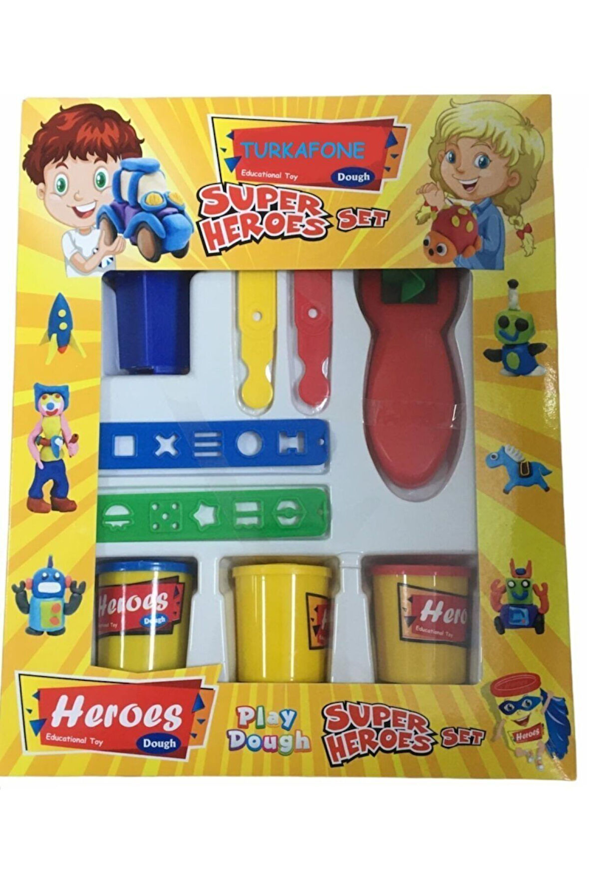 Kız Erkek Çocuk Eğlenceli Oyuncaklar Oyun Hamuru Seti - Mısır Nişastasından Doğal Ürün