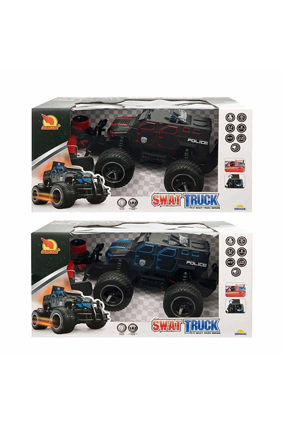 Kız Erkek Çocuk Oyuncak 1/12 POLİS PANZER 5KANAL 2.4 ŞARZ/SES Kız Erkek Çocuk Oyuncak Eğitici Oyunca