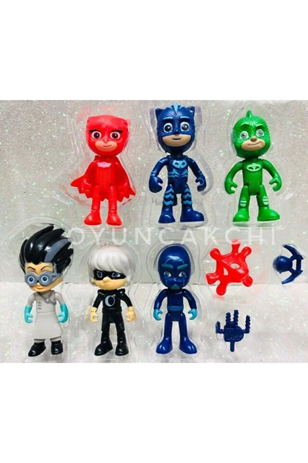 Kız Erkek Çocuk Eğlenceli Oyuncaklar Pija Maskeliler Oyuncak Figür Seti 10 Parça S