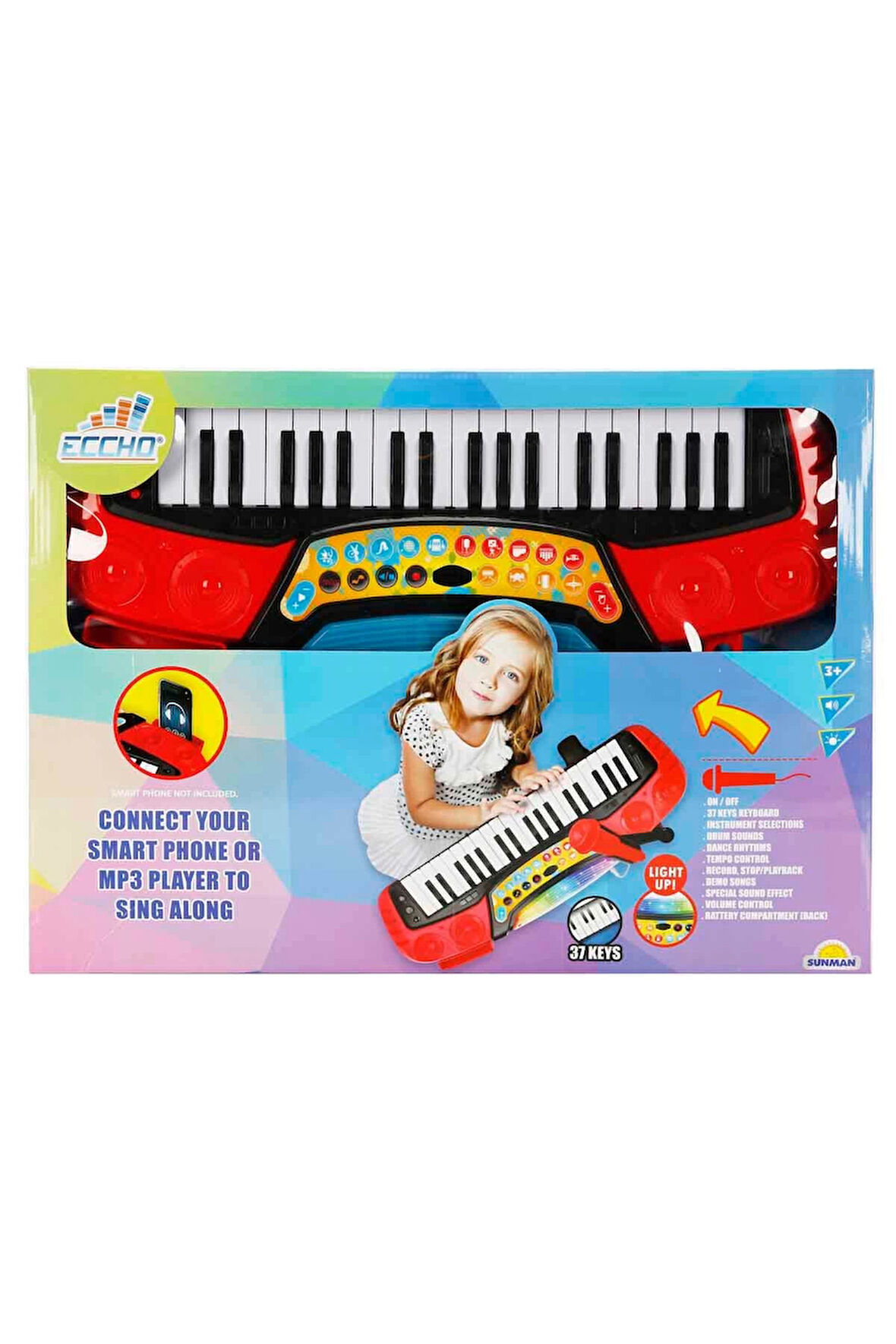 Kız Erkek Çocuk Oyuncak Müzikli ve Işıklı Mikrofonlu Elektronik Tabureli Org - S00004382 Kız Erkek Ç