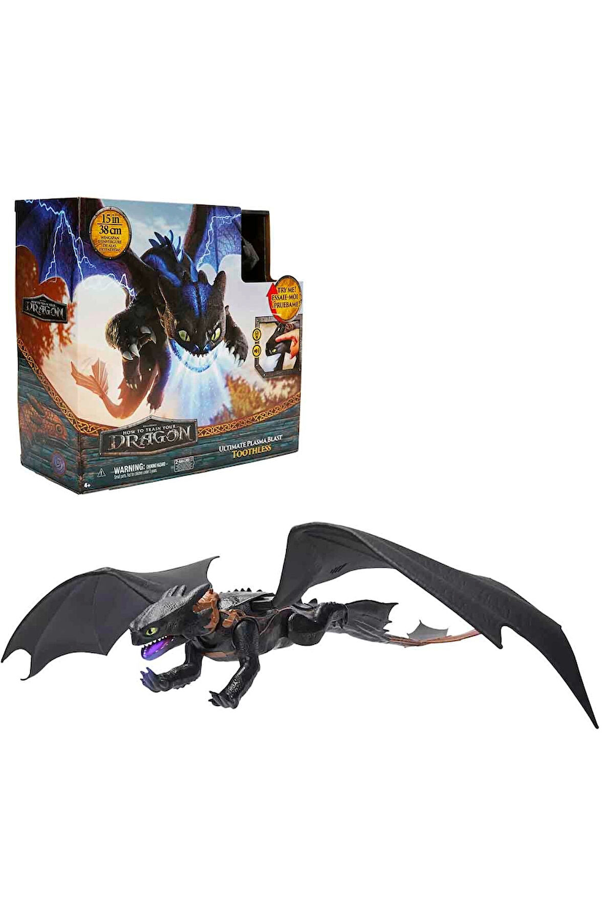 Kız Erkek Çocuk Oyuncak Ejderhanı Nasıl Eğitirsin Sesli ve Işıklı Aksiyon Figürü 38cm Kız Erkek Çocu