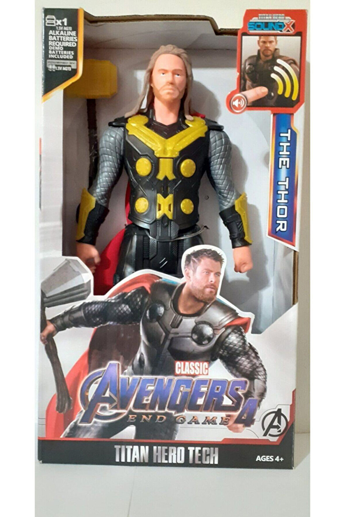 Kız Erkek Çocuk Eğlenceli Oyuncaklar Thor Sesli Işıklı Figür Oyuncak 29Cm
