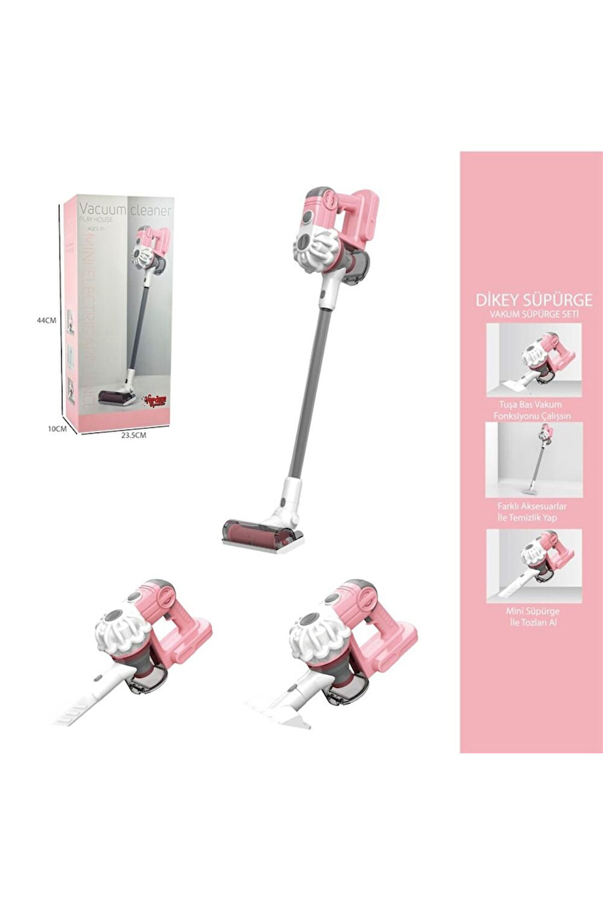 Kız Erkek Çocuk Oyuncak DİKEY ELEKT SÜPÜRGESİ PEMBE Kız Erkek Çocuk Oyuncak Eğitici Oyuncaklar