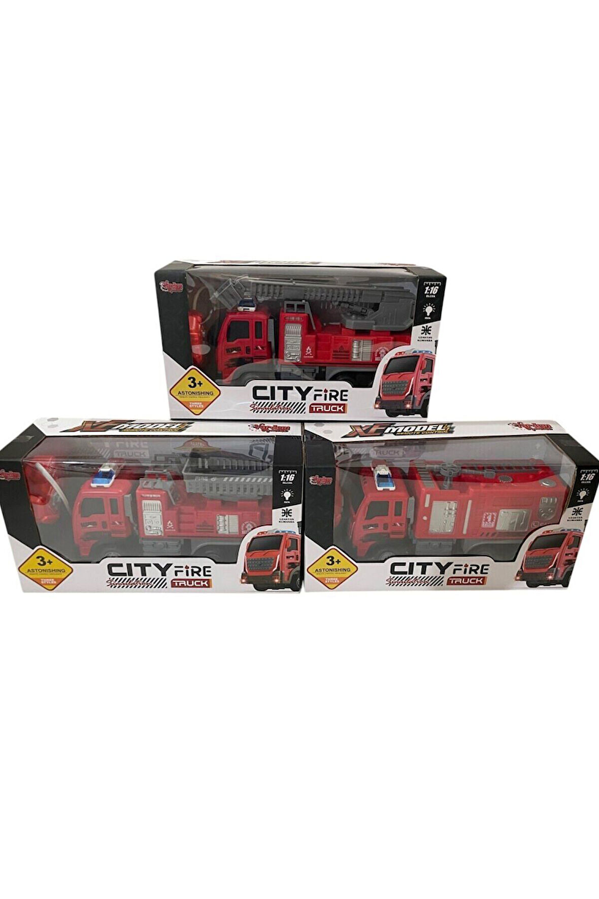 Kız Erkek Çocuk Oyuncak XF-789-210A-11A-12A UK 1 16 ŞARJLI IŞIKLI İTFAİYE Kız Erkek Çocuk Oyuncak Eğ
