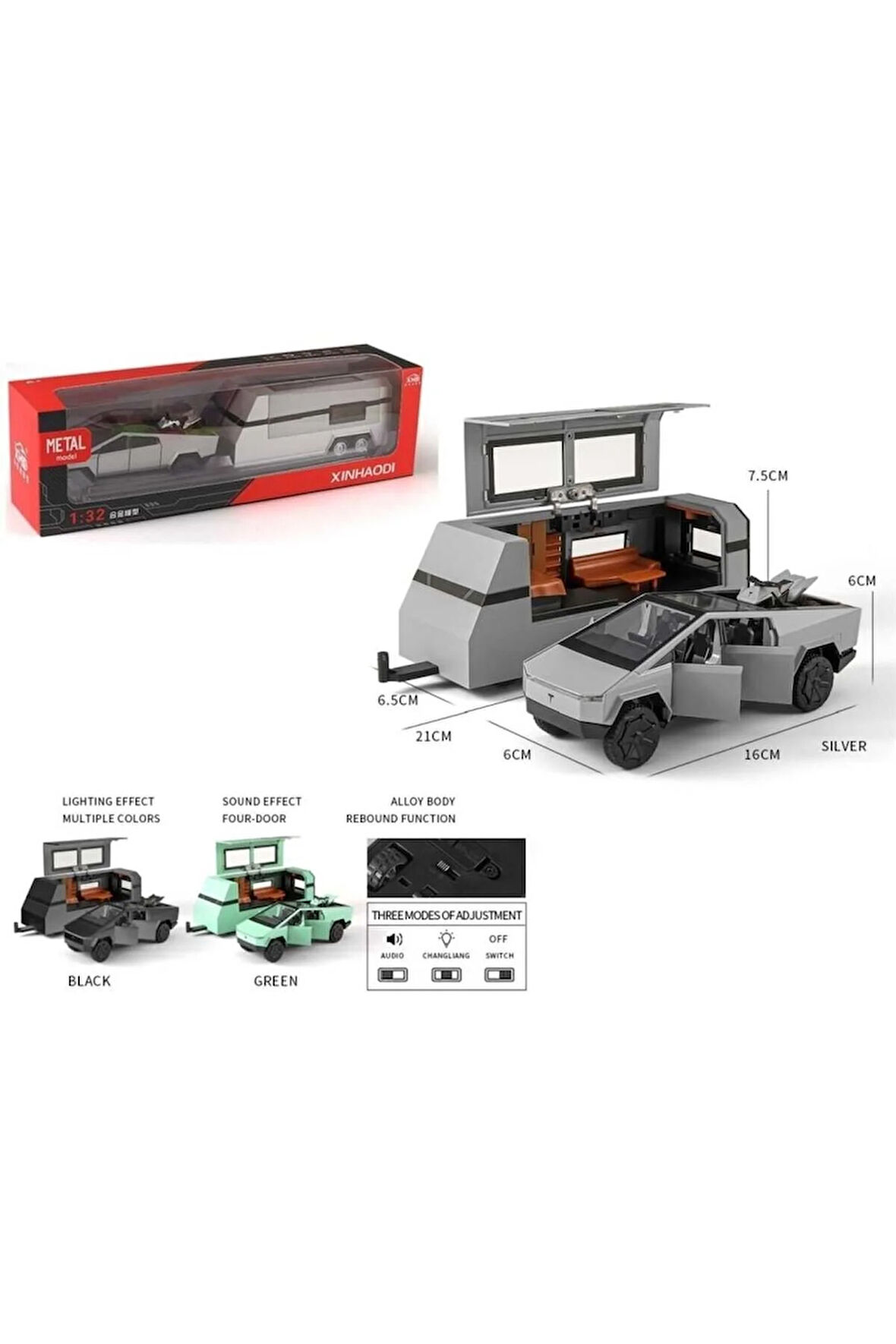 Kız Erkek Çocuk Oyuncak KUTULU 1:32 C-K IŞIKLI SESLİ KARAVAN Kız Erkek Çocuk Oyuncak Eğitici Oyuncak