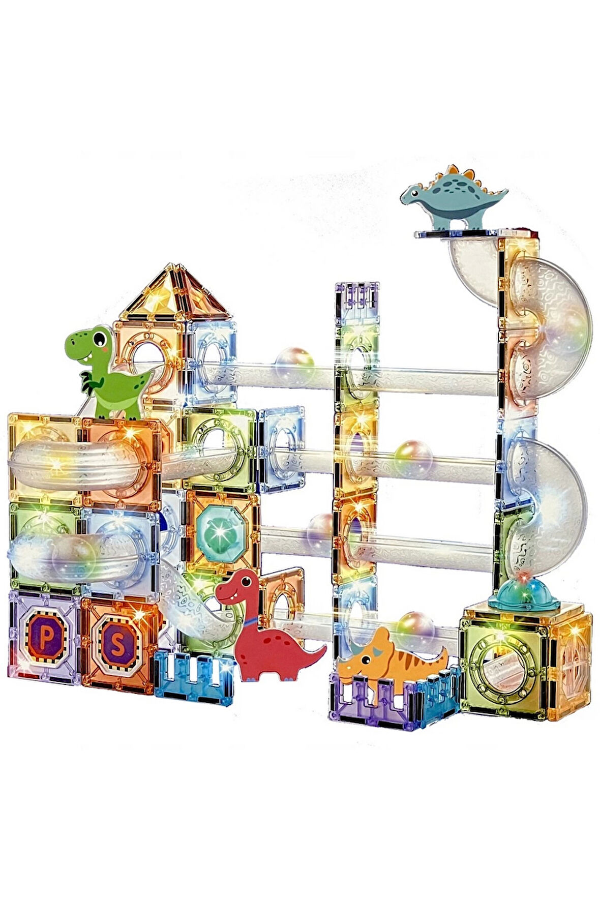 Kız Erkek Çocuk Oyuncak Magnetic Tiles Light Version 108 Parça Kız Erkek Çocuk Oyuncak Eğitici Oyunc