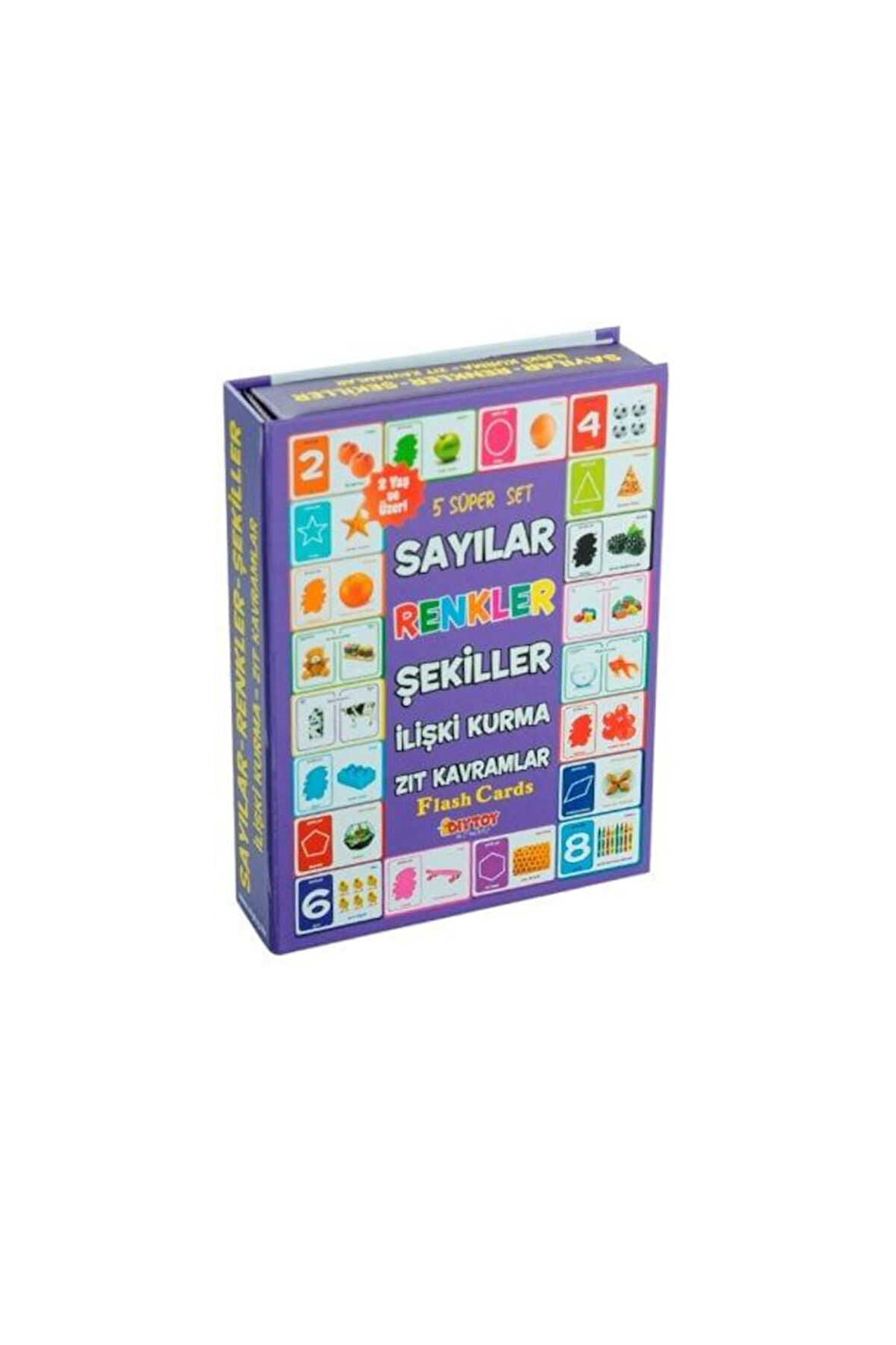 Kız Erkek Çocuk Oyuncak 1413 DıyToy, Flash Cards - 5 Süper Set - Sayılar+Renkler+Şekiller+İlişki Kur