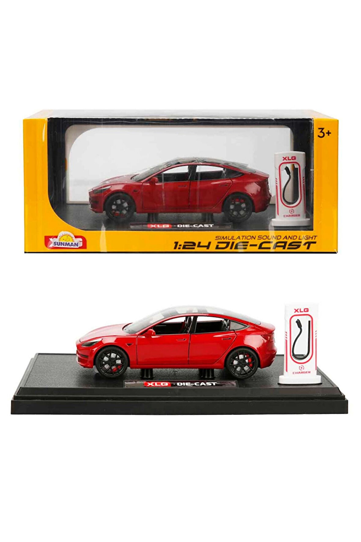 Kız Erkek Çocuk Oyuncak 1/24 Araba XLG Model Sesli ve Işıklı Kız Erkek Çocuk Oyuncak Eğitici Oyuncak