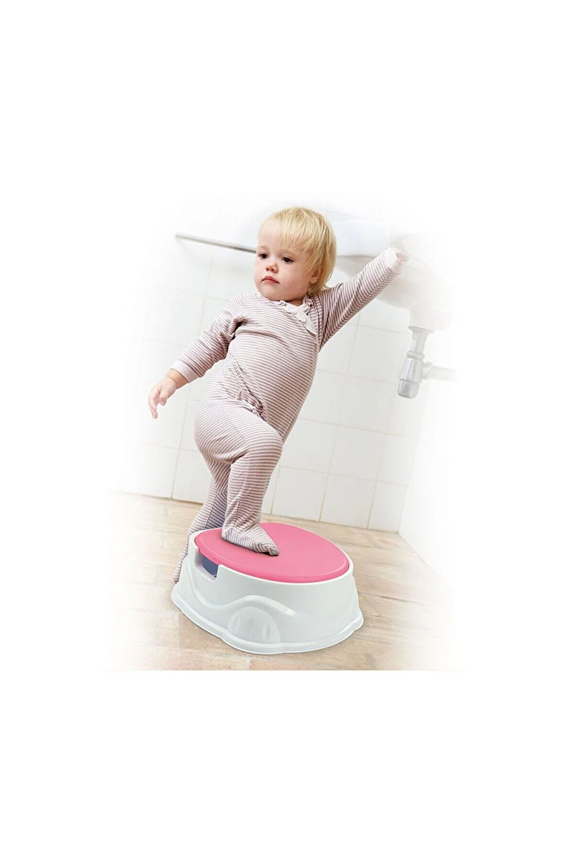 Kız Erkek Çocuk Oyuncak 7173 Lazımlık Adaptor Basamak 3IN1 -Pembe Kız Erkek Çocuk Oyuncak Eğiti