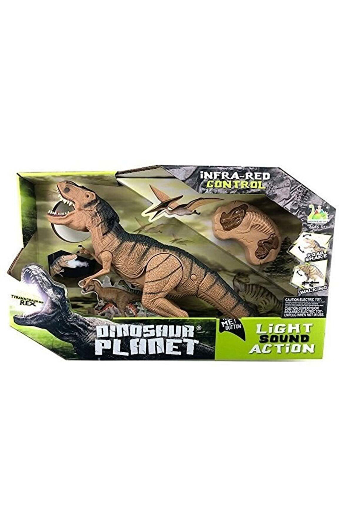 Kız Erkek Çocuk Oyuncak Sesi Işıklı Kumandalı Buharlı Dinozor T-Rex Kız Erkek Çocuk Oyuncak Eğitici