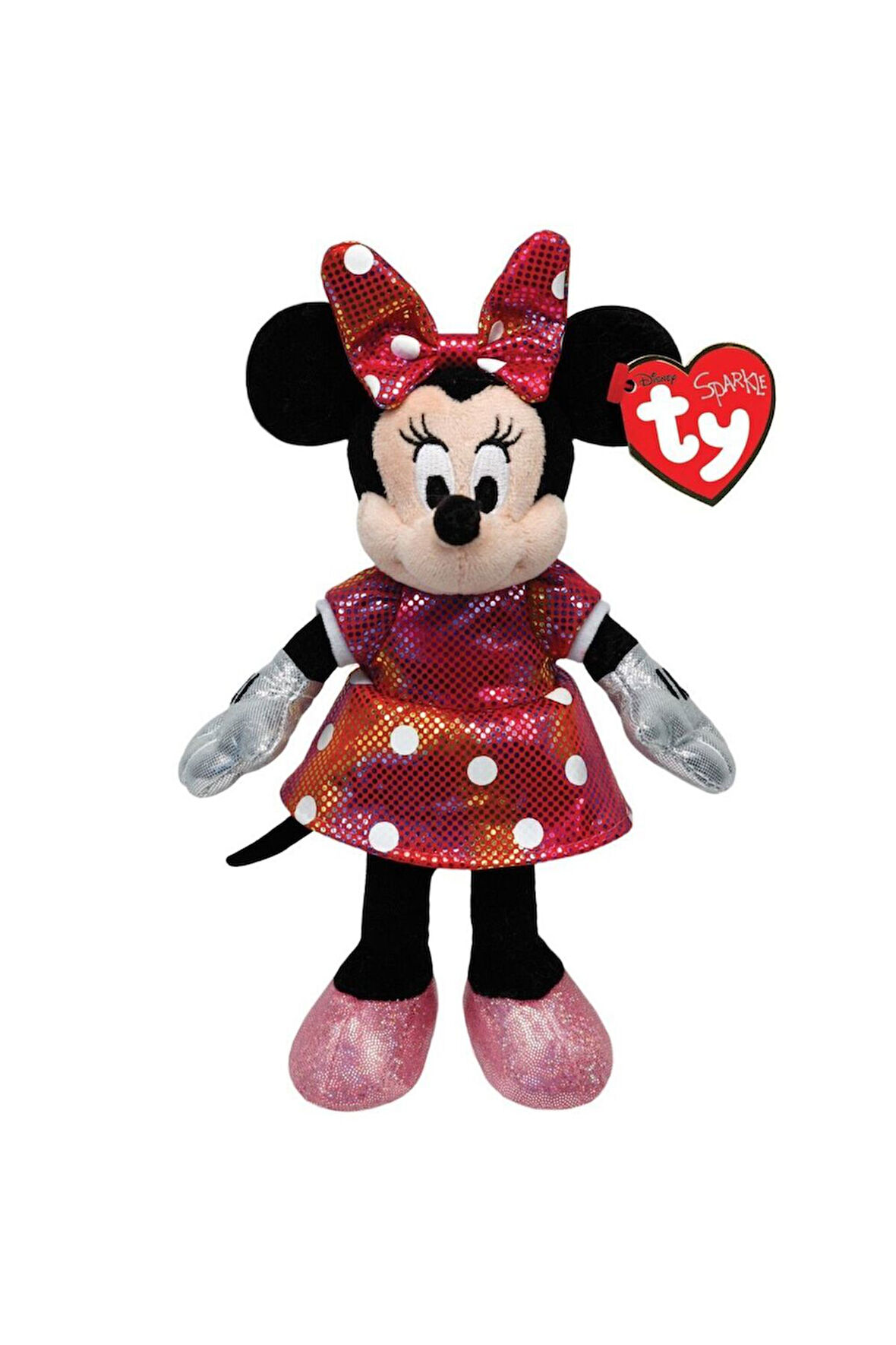 Kız Erkek Çocuk Oyuncak TY Sparkle Sesli Peluş Minnie Mouse Rainbow 21cm Kız Erkek Çocuk Oyuncak Eği
